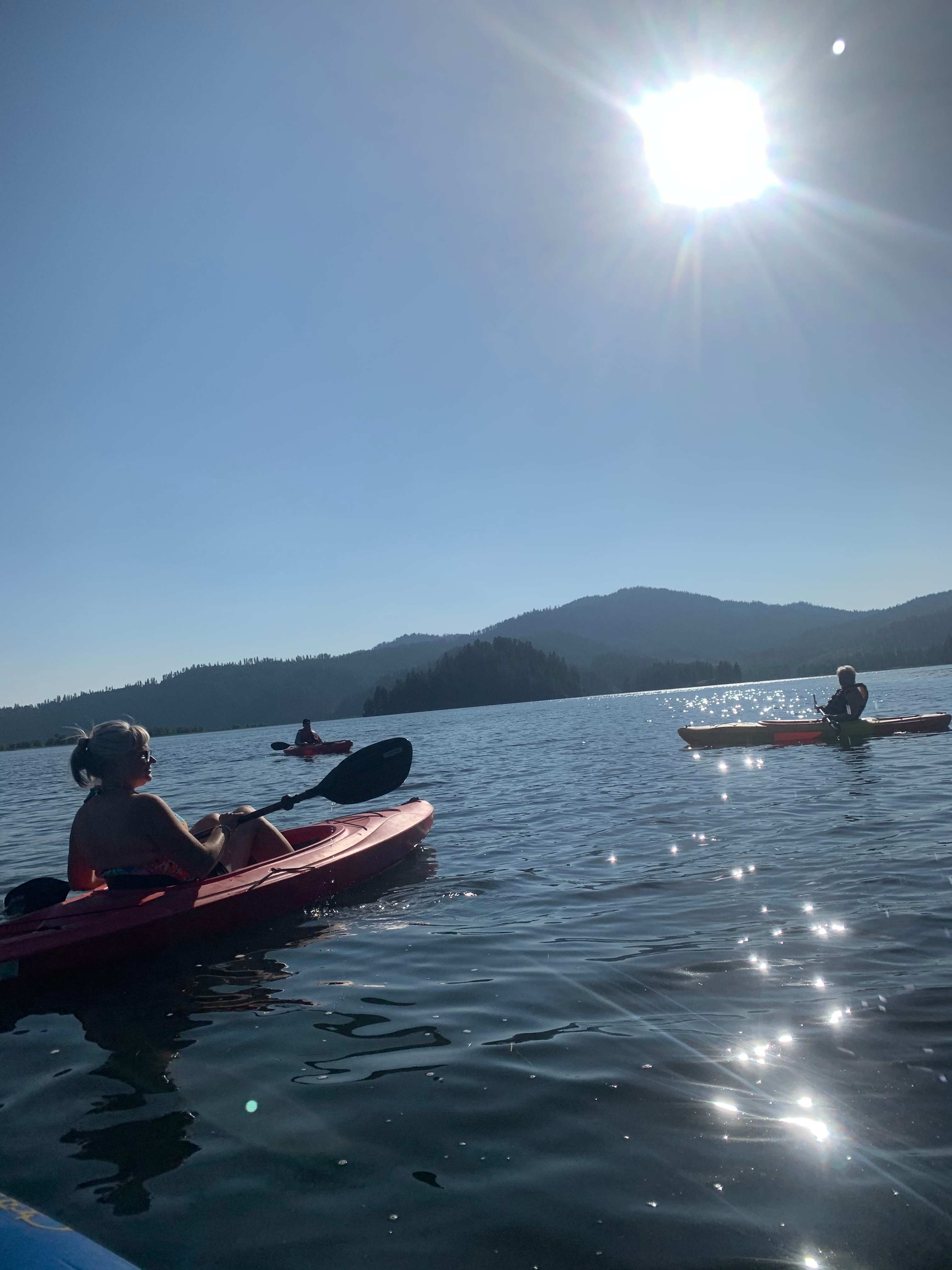 Kayaking on Killarney Lake. Access from the docks at the lake, or kayak downstream on the river and through the channel into the lake. Check out Popcorn Island if you go to the north side of the lake. 