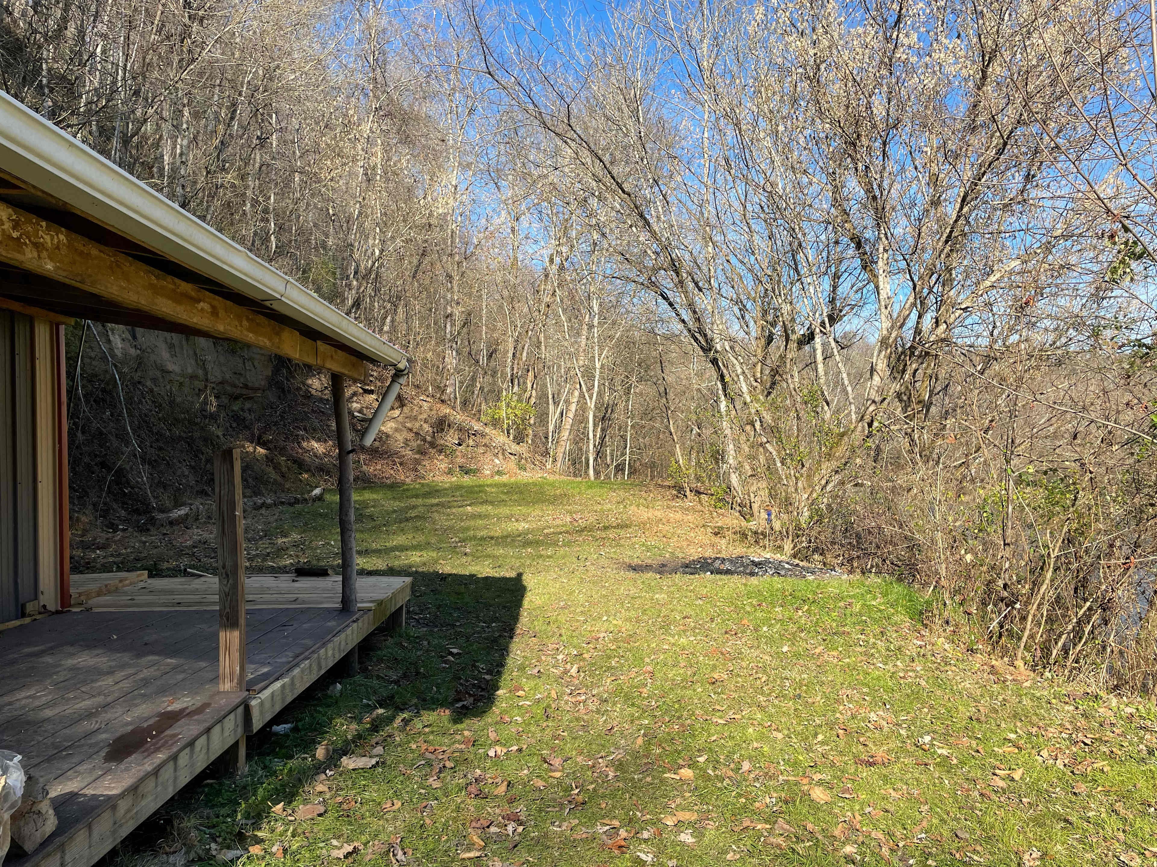 This is a shed you can access while you're camping if the weather gets bad or if you want to use a microwave.