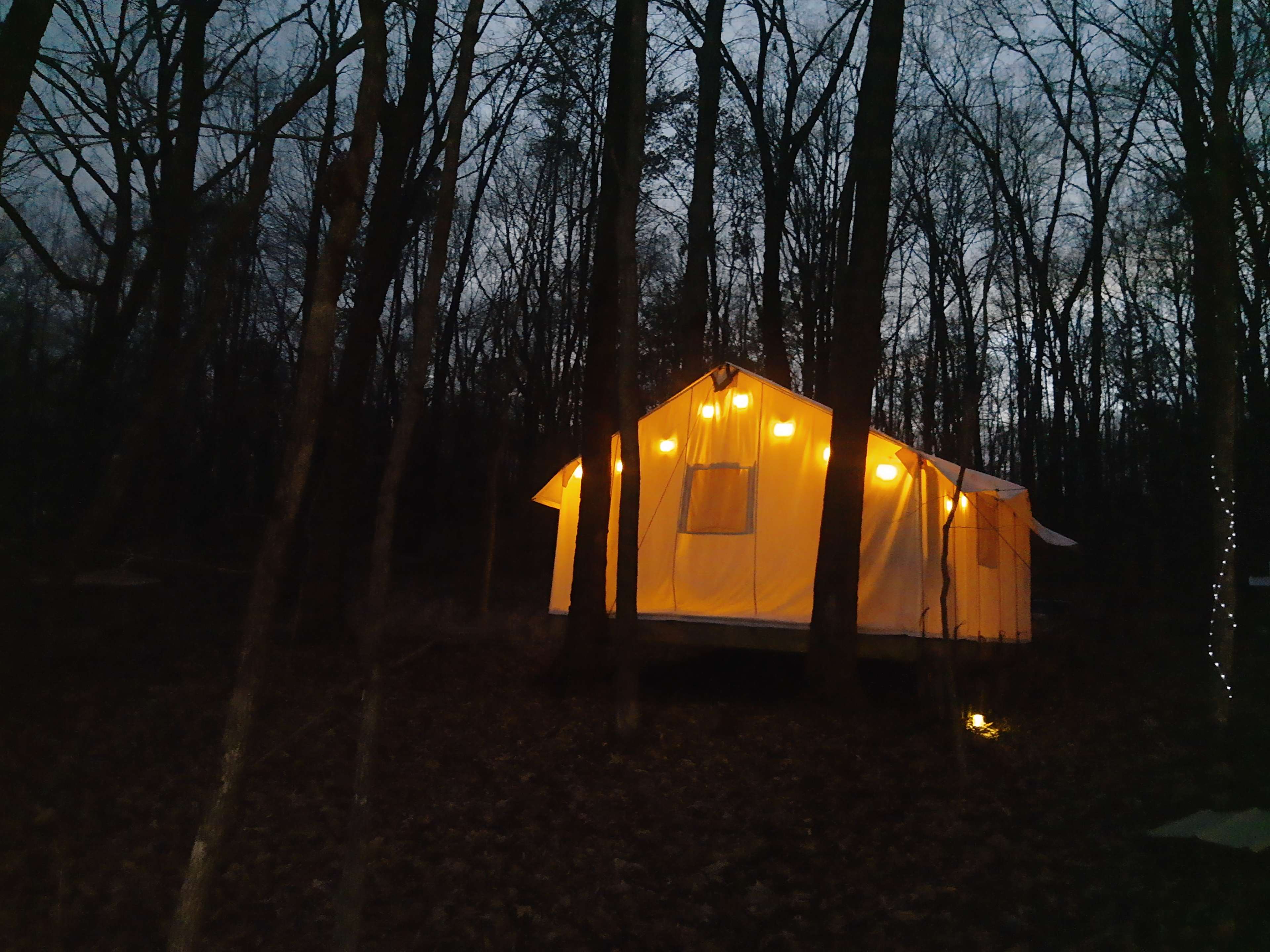 Outside at night