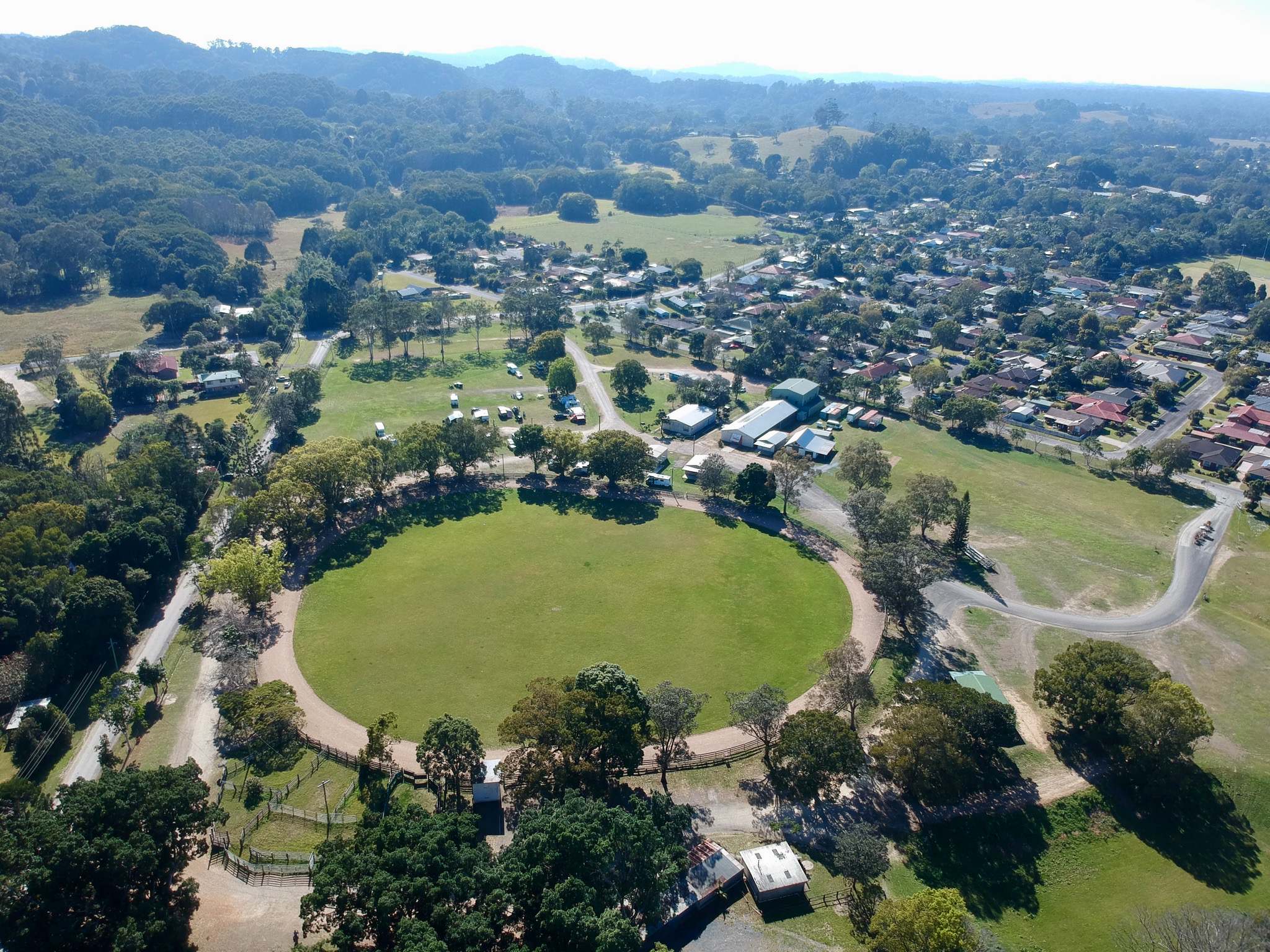 Birds-eye view of Mullumbimby Showground