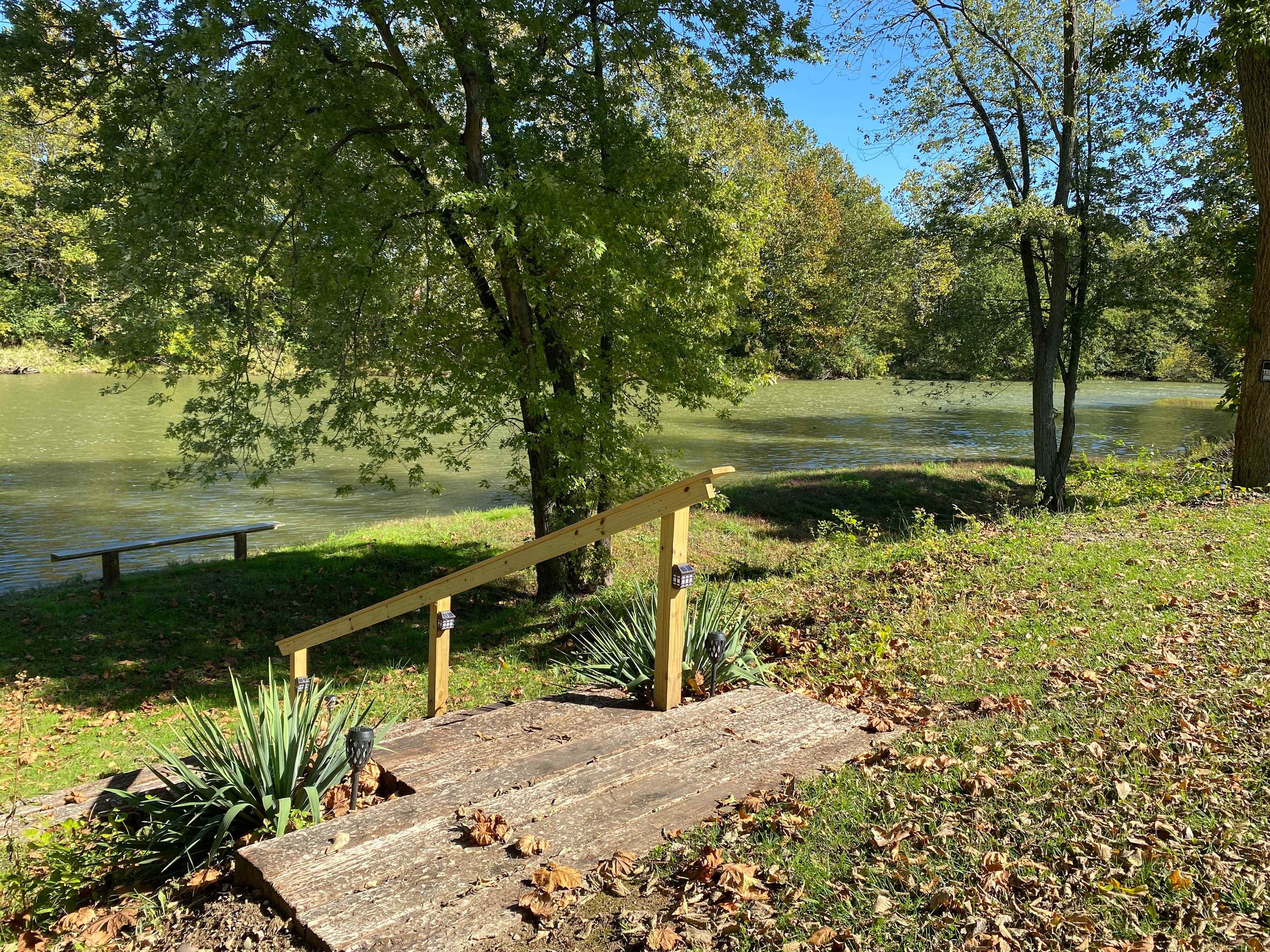 Steps to the Mississinewa River from Camp Ames