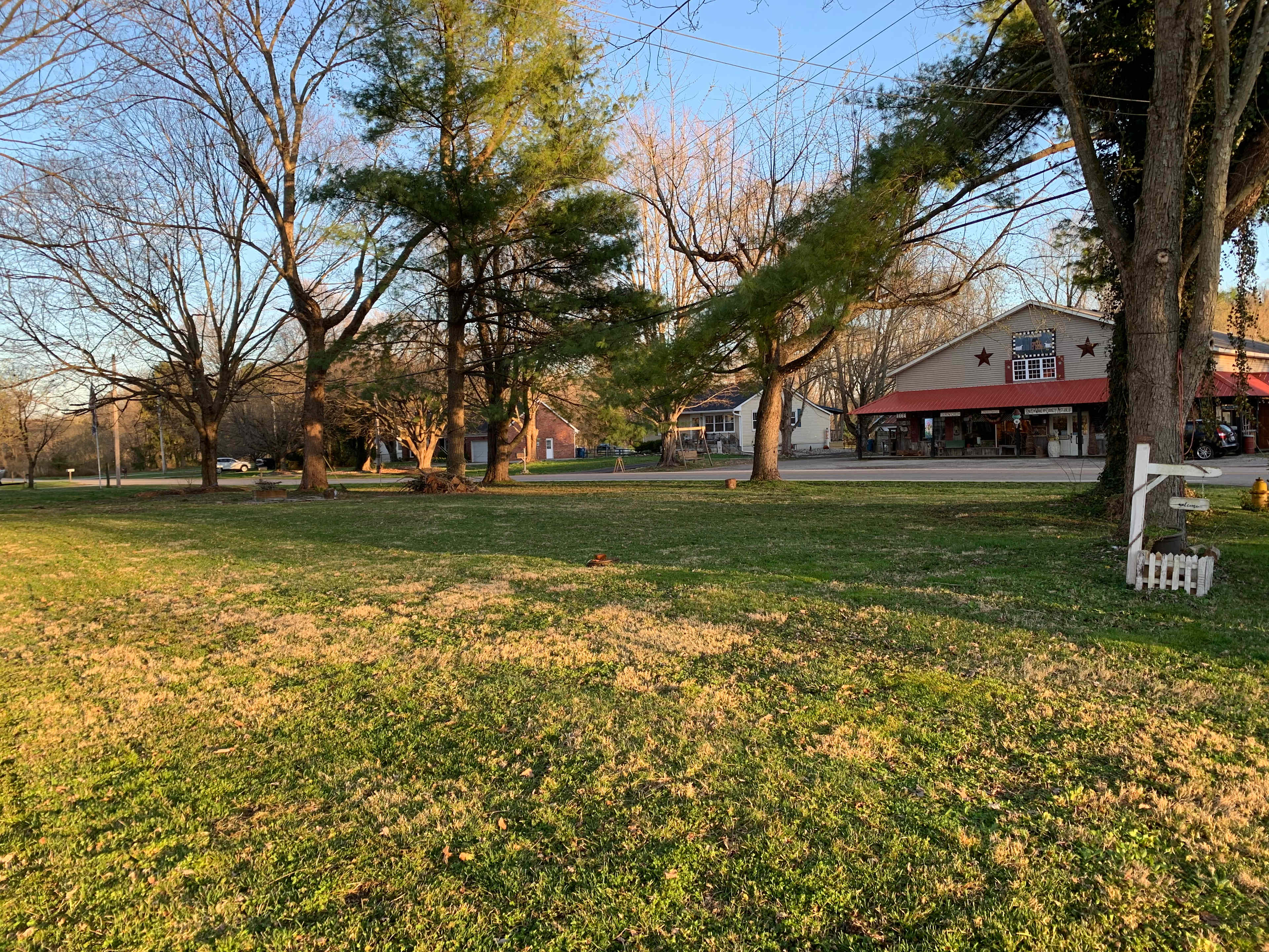 Camping area. Short walk to river. Homemade meals across the street! 