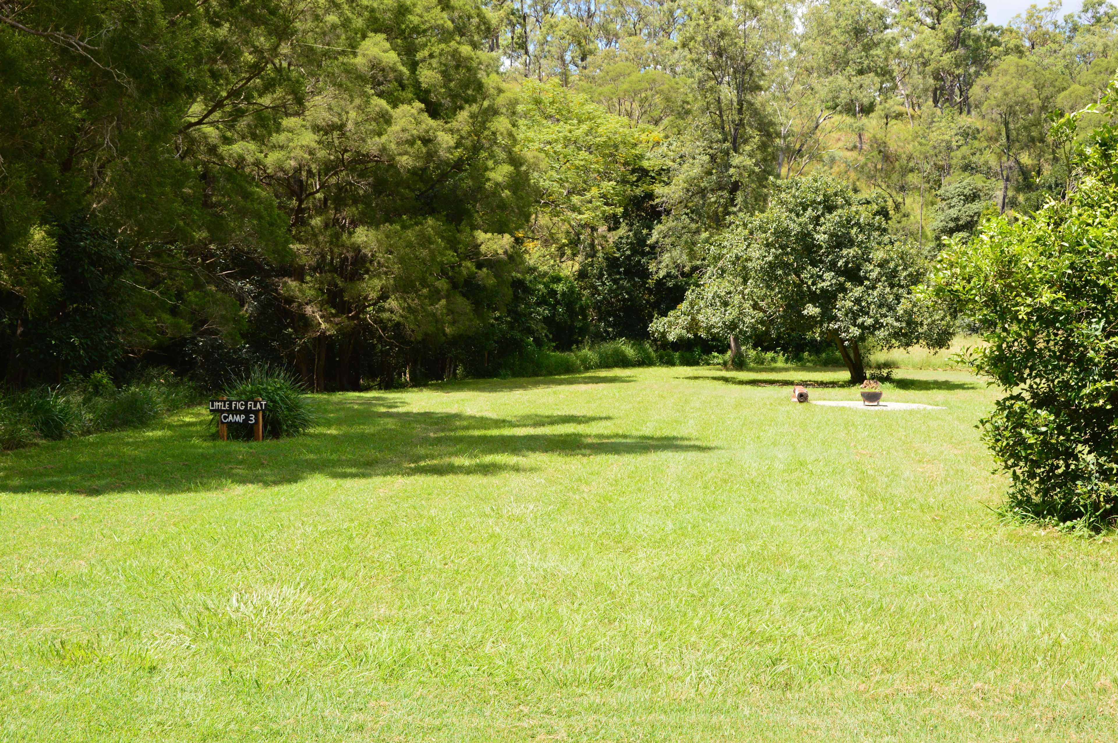 Little Fig Flat with space for the kids to kick the footy or play 'tippety wicket'.