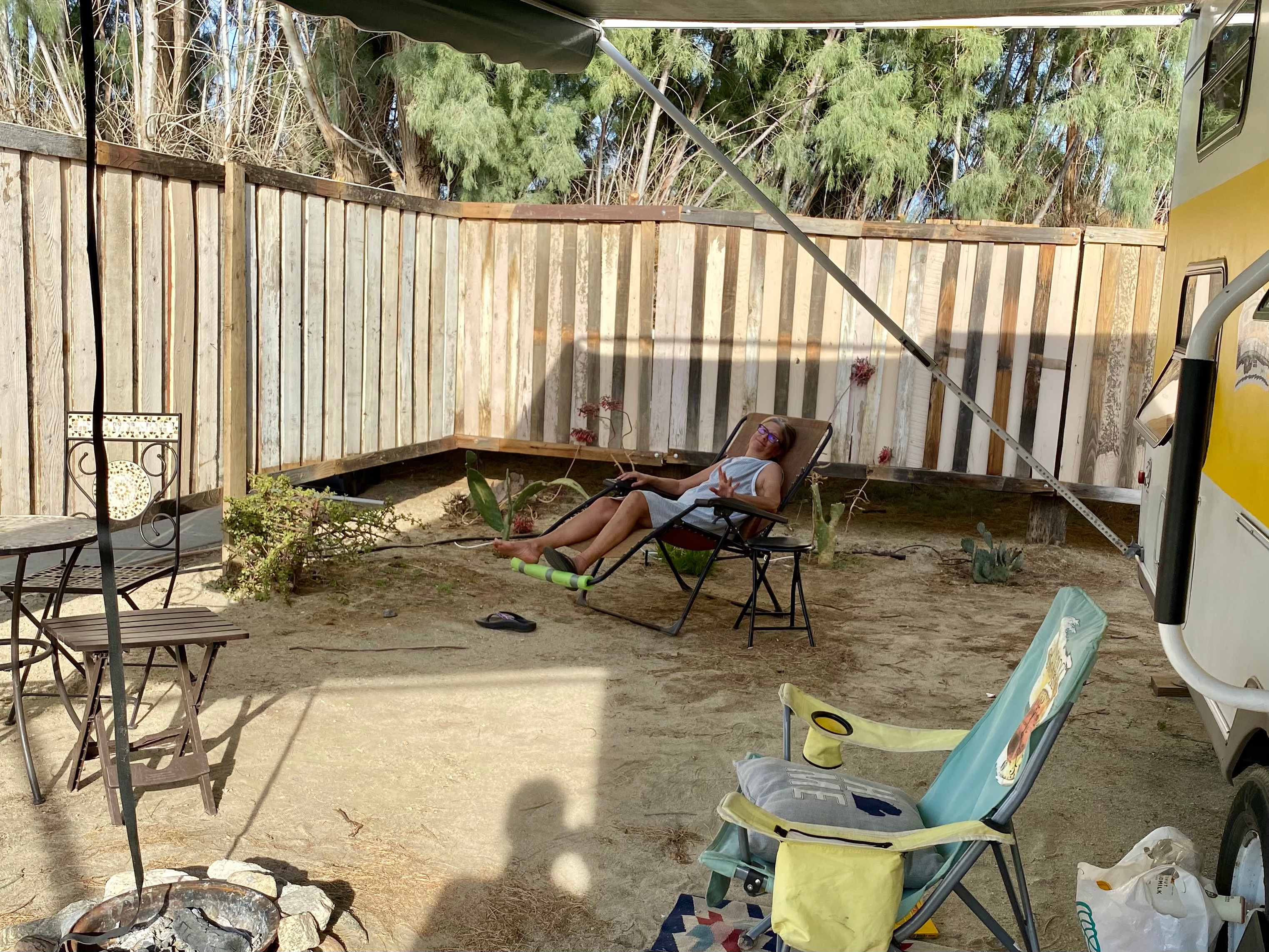 We like to fence between us and the neighboring RV. Their front door was close to the backyard fence. 