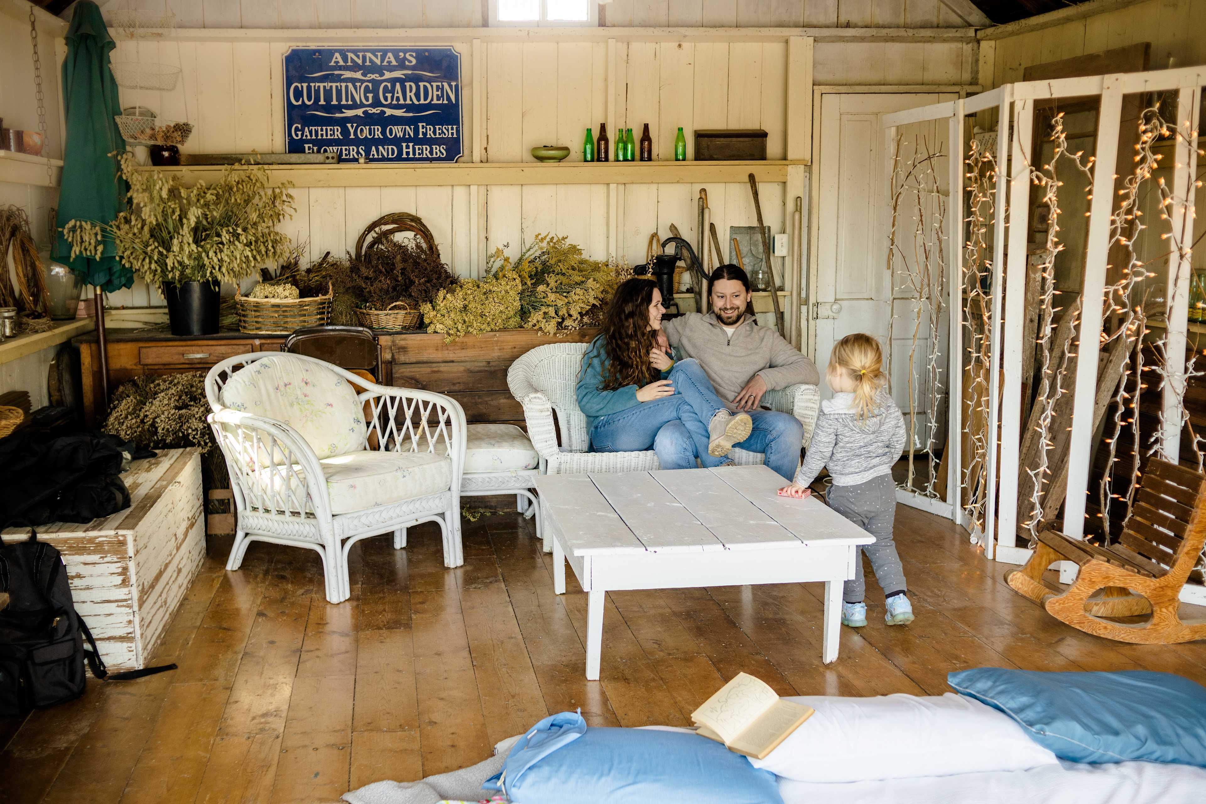 Having fun in the garden shed! 