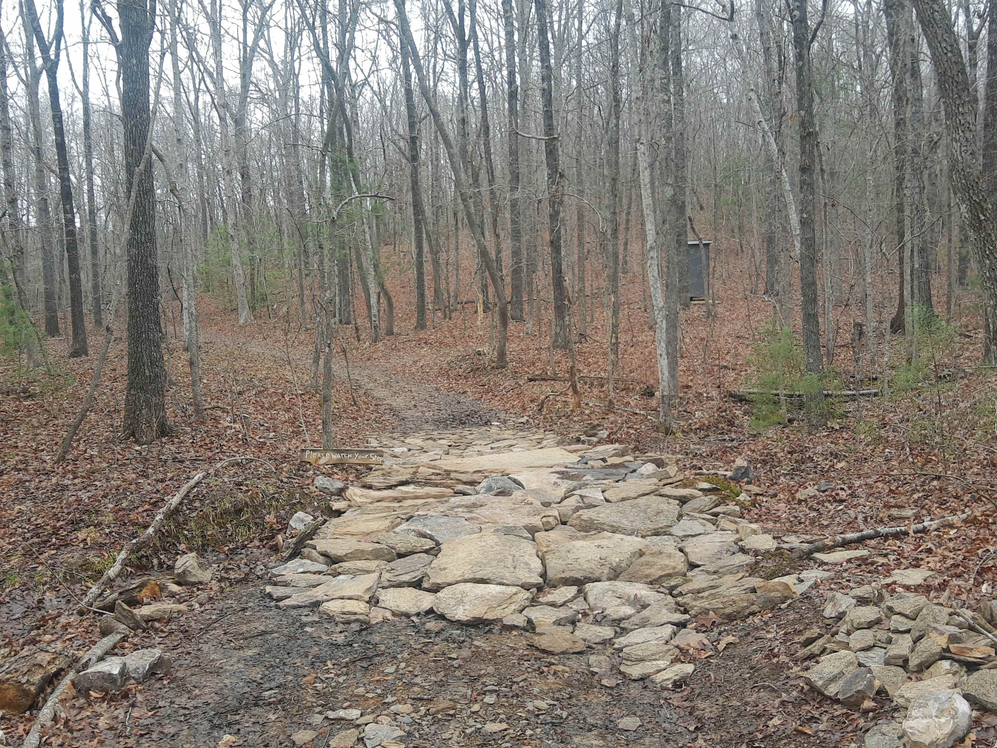 Bridge back to camp, showing outhouse on right, camp on left. Please do not drive across bridge unless you have 4wheel drive, we cannot pull you out.