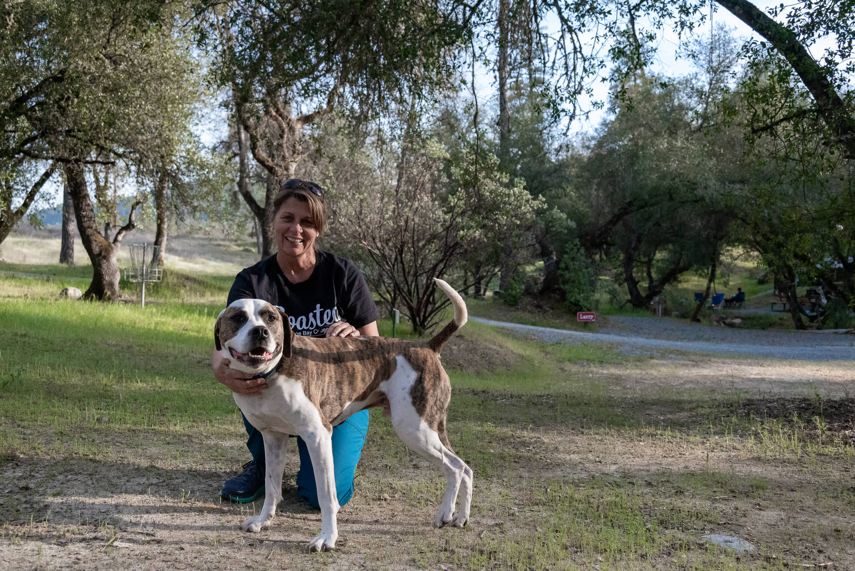 Our host Kris and site mascot.  They were very pleasant and made sure we got settled in nicely. 