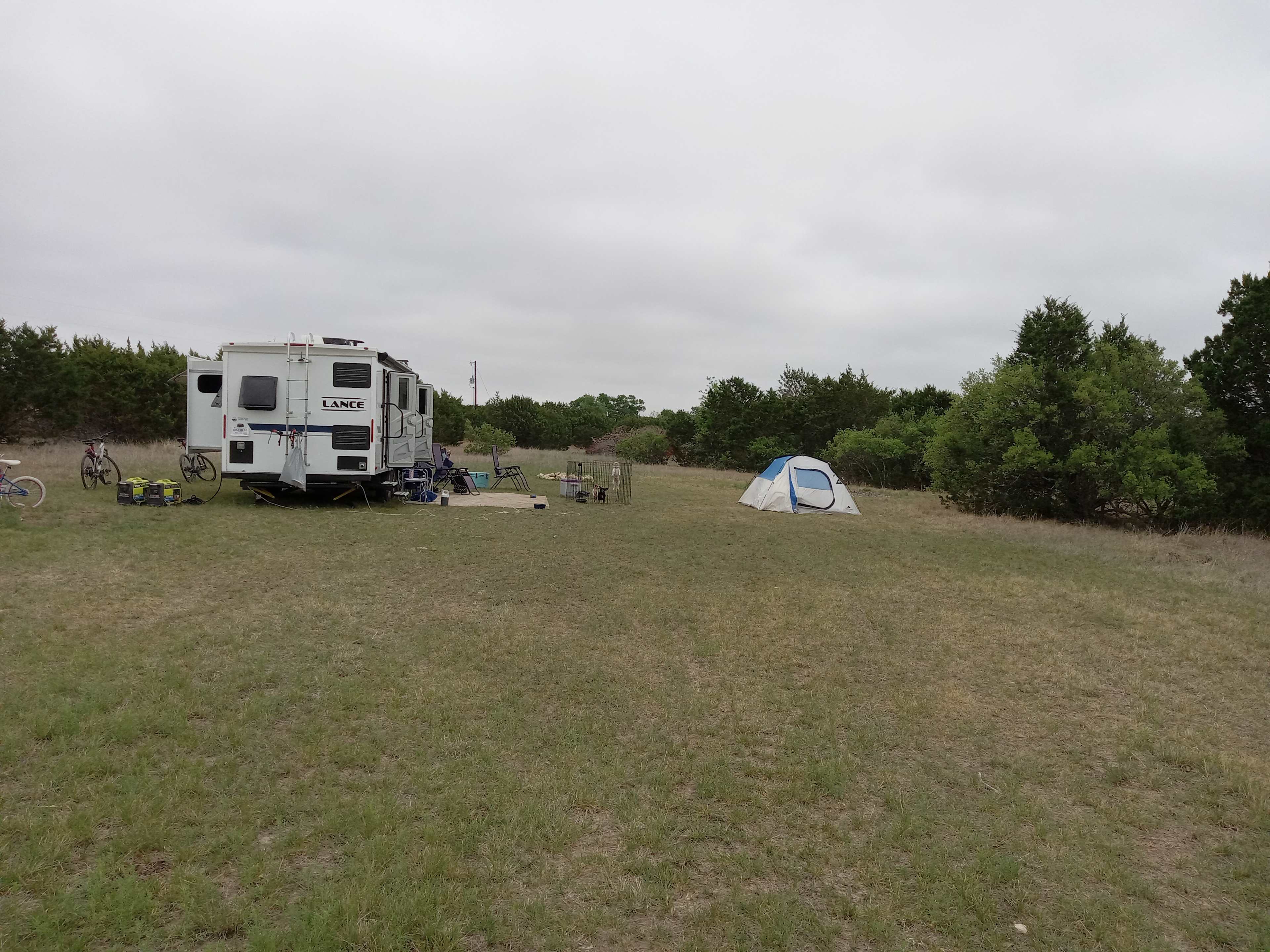 Site 1, we brought a tent for our kids