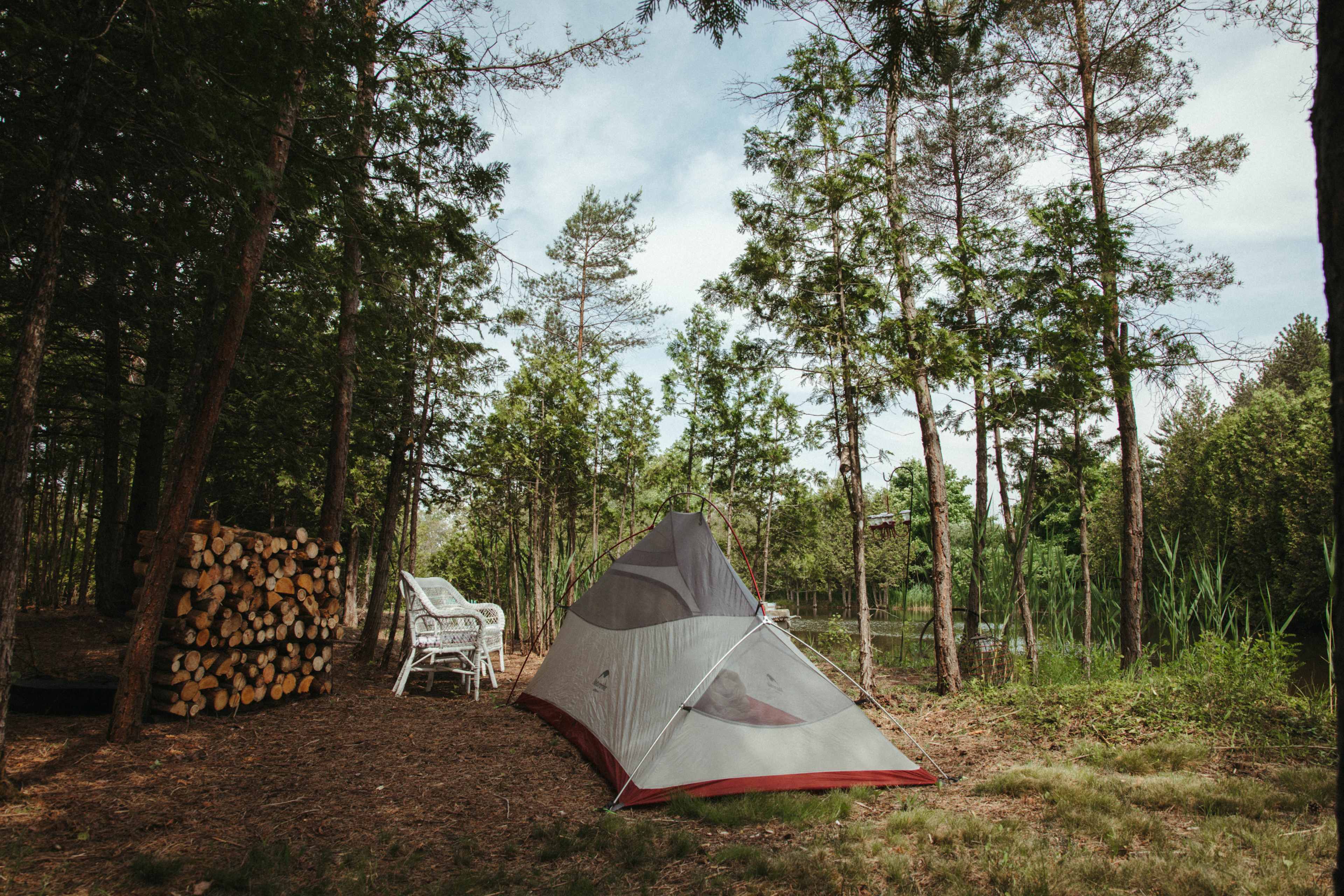 many spaces to pitch the tent, for me the water view is priceless