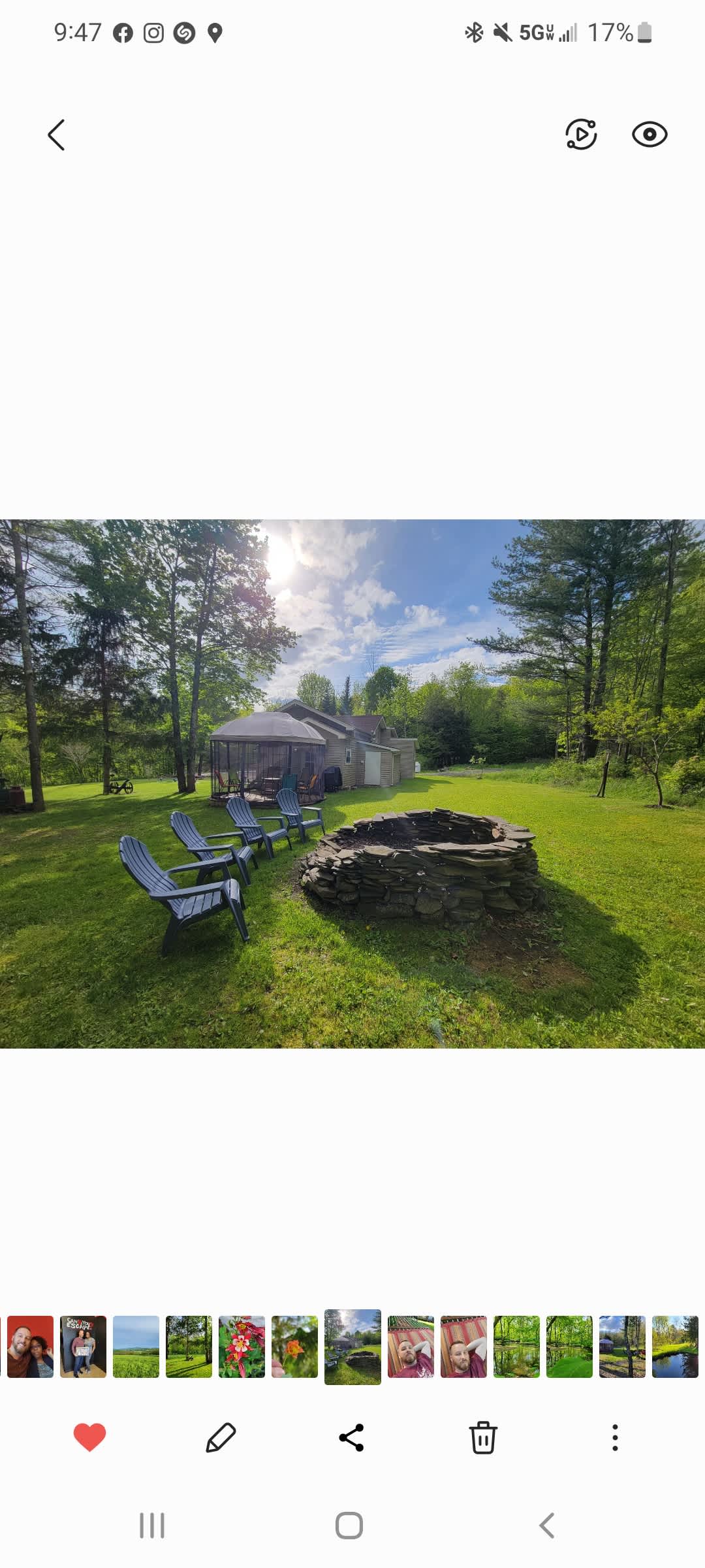 Oversized fire pit with Screened Gazebo and 