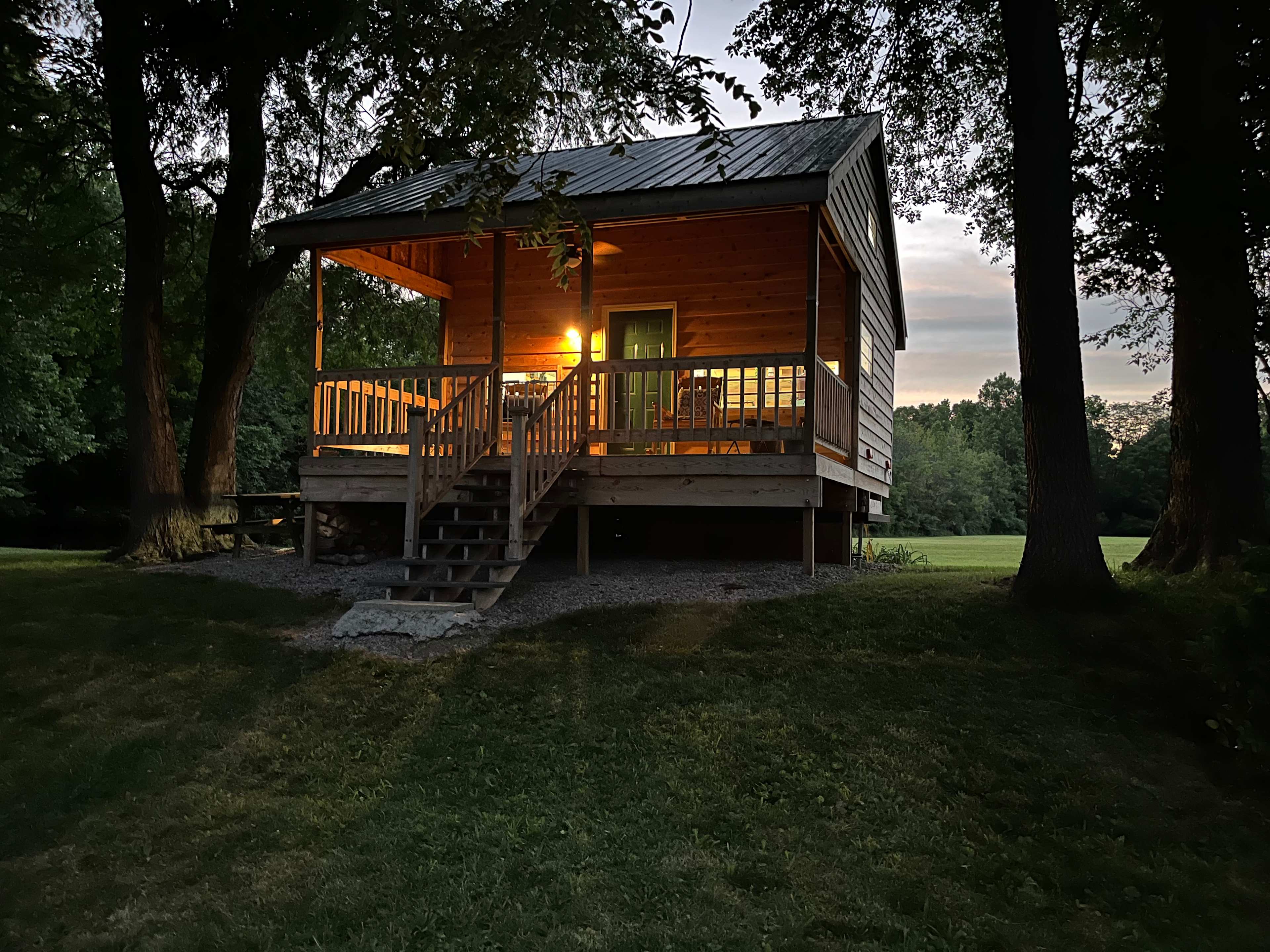 The sun sets on another day at Uncle Chuck’s Cabin