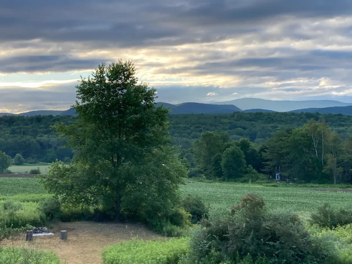 Green Mountains of Vermont in foreground