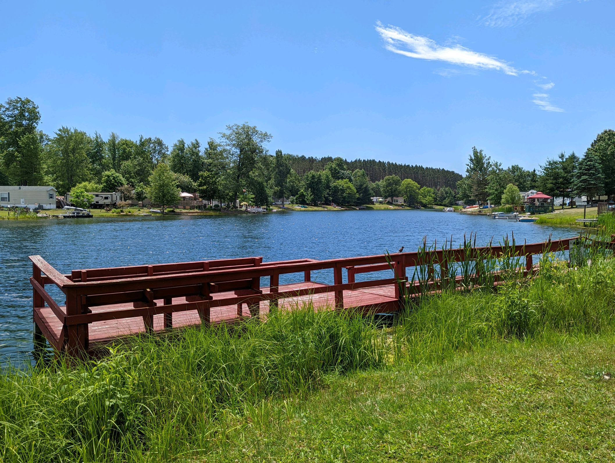 Fishing dock on Loon Landing. No fishing license required.