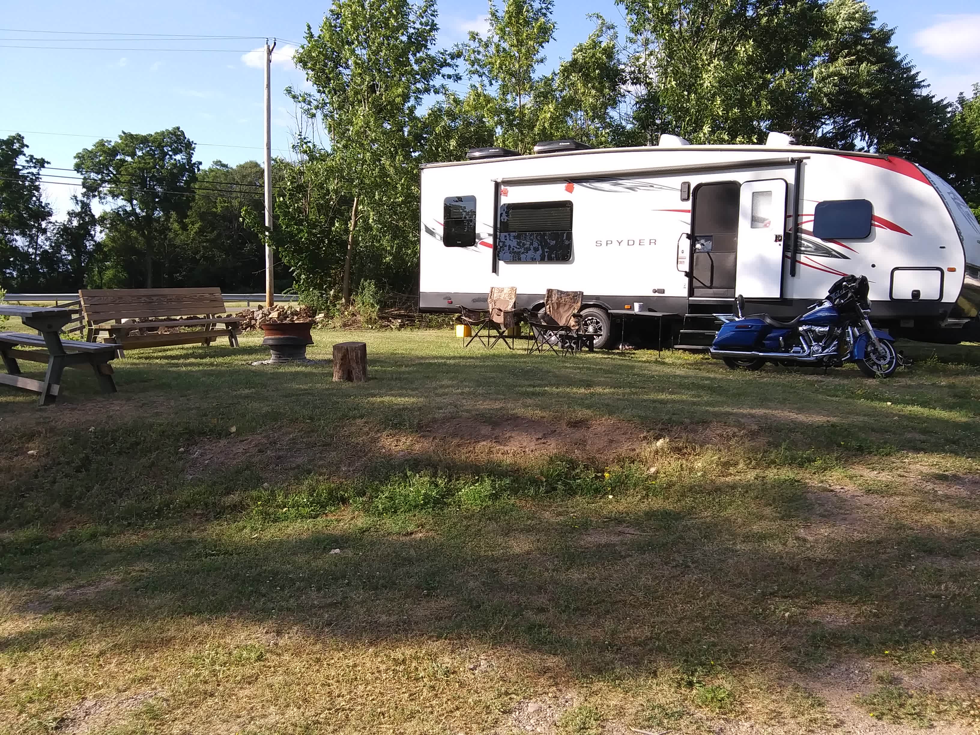Camper setup at campsite #2 looking north.