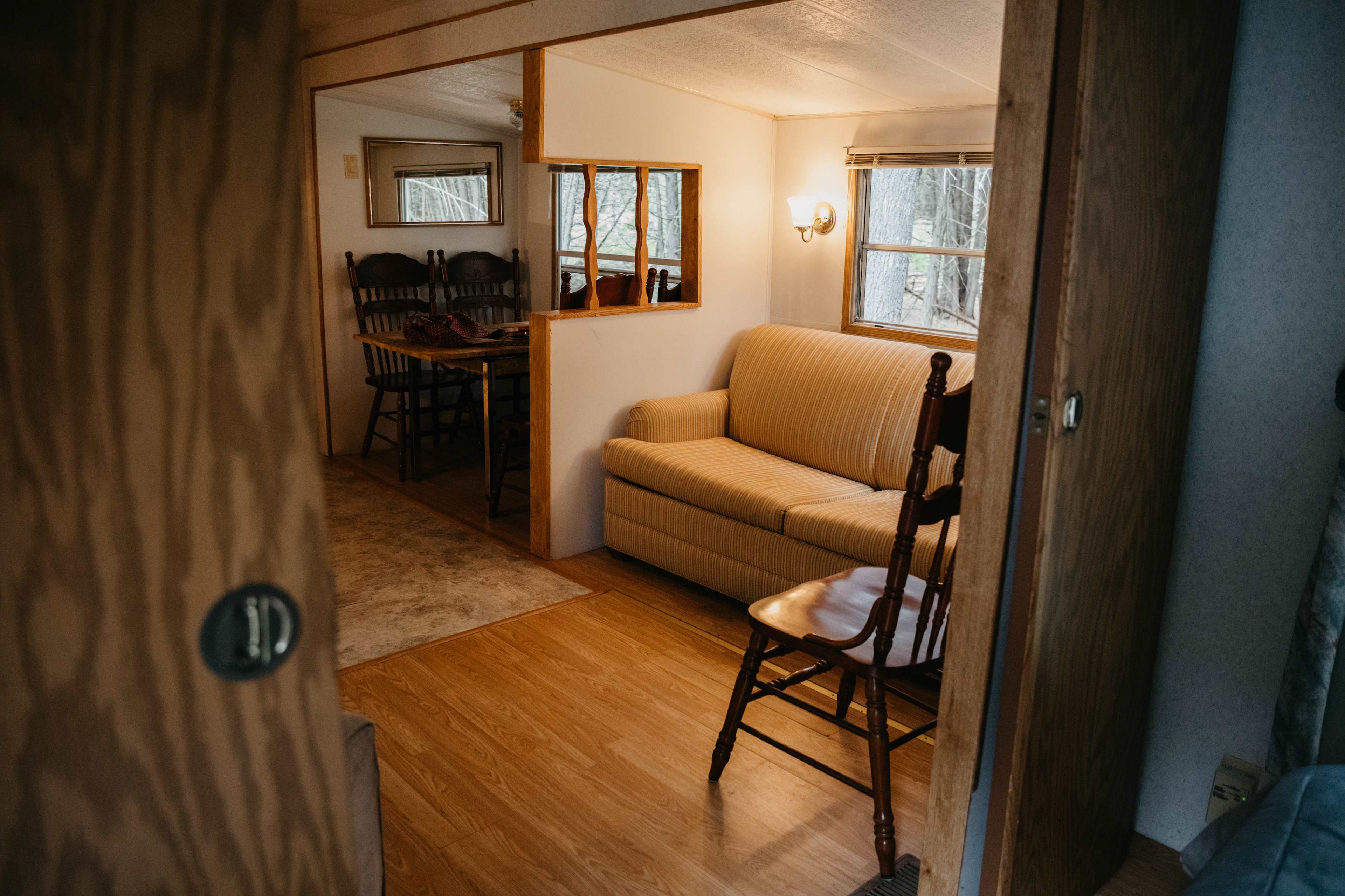 the living area of the trailer was so big, a dining table could fit up to 6 people and a nice pull out couch for seating or even more sleeping area