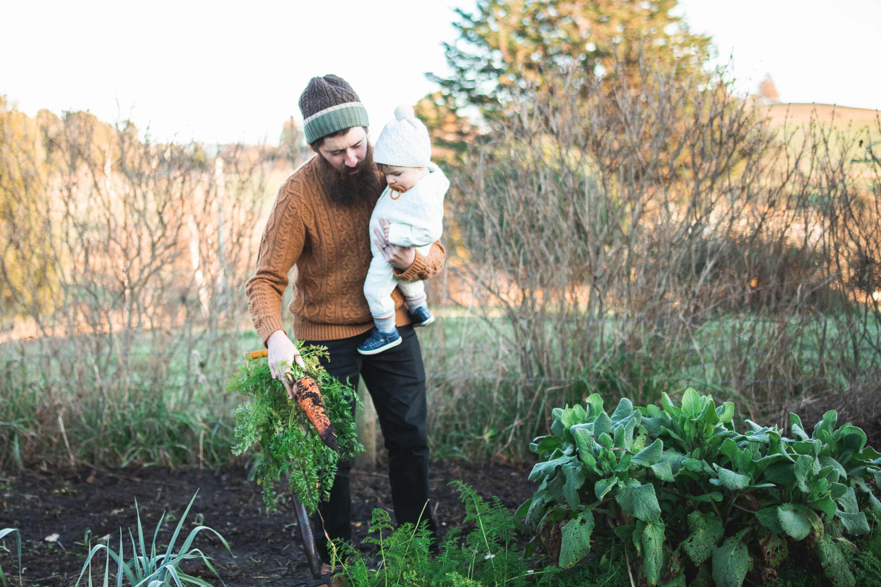 Pick your own vegetables with Lesley's help


