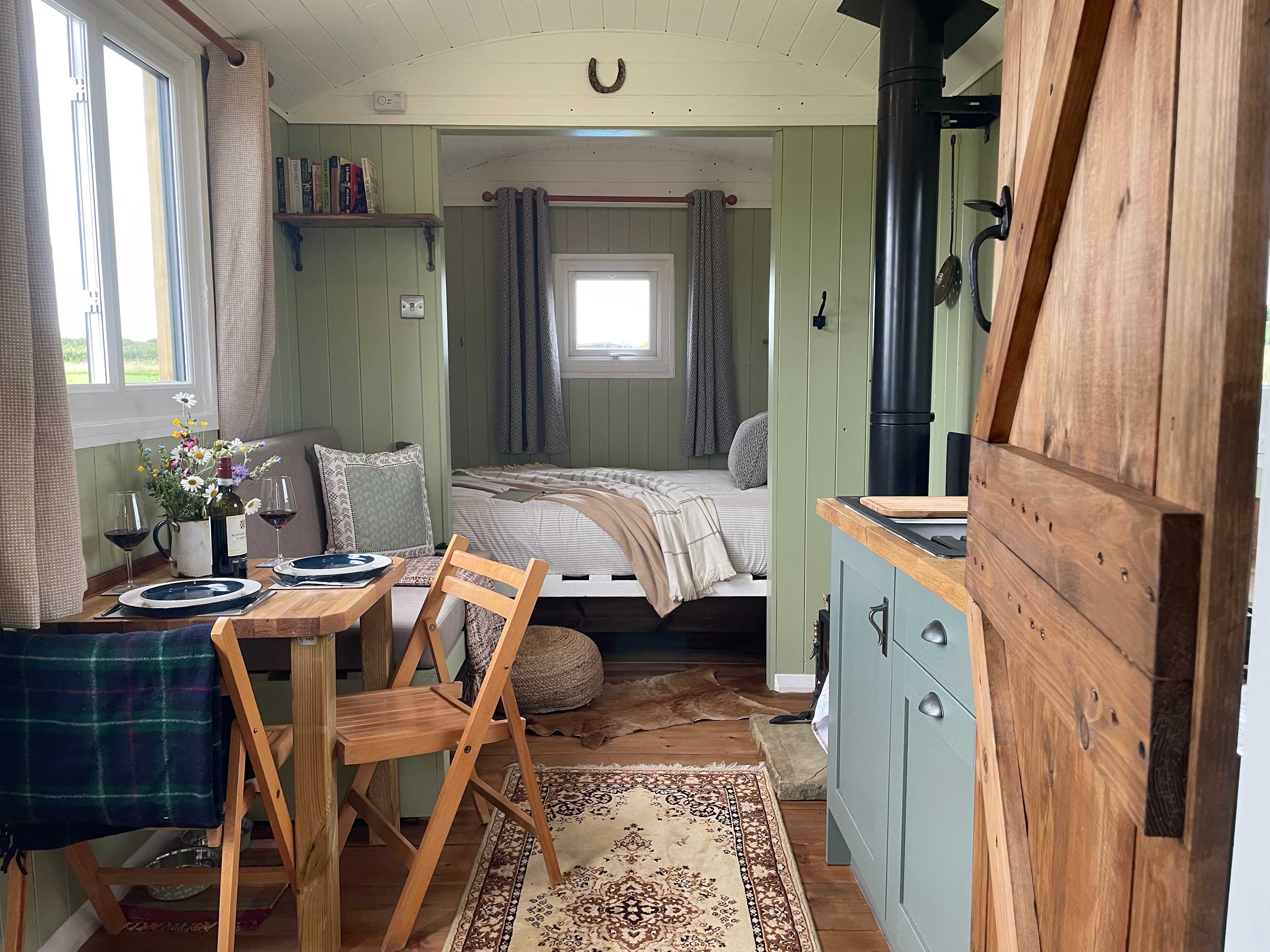 View from bathroom towards bedroom
