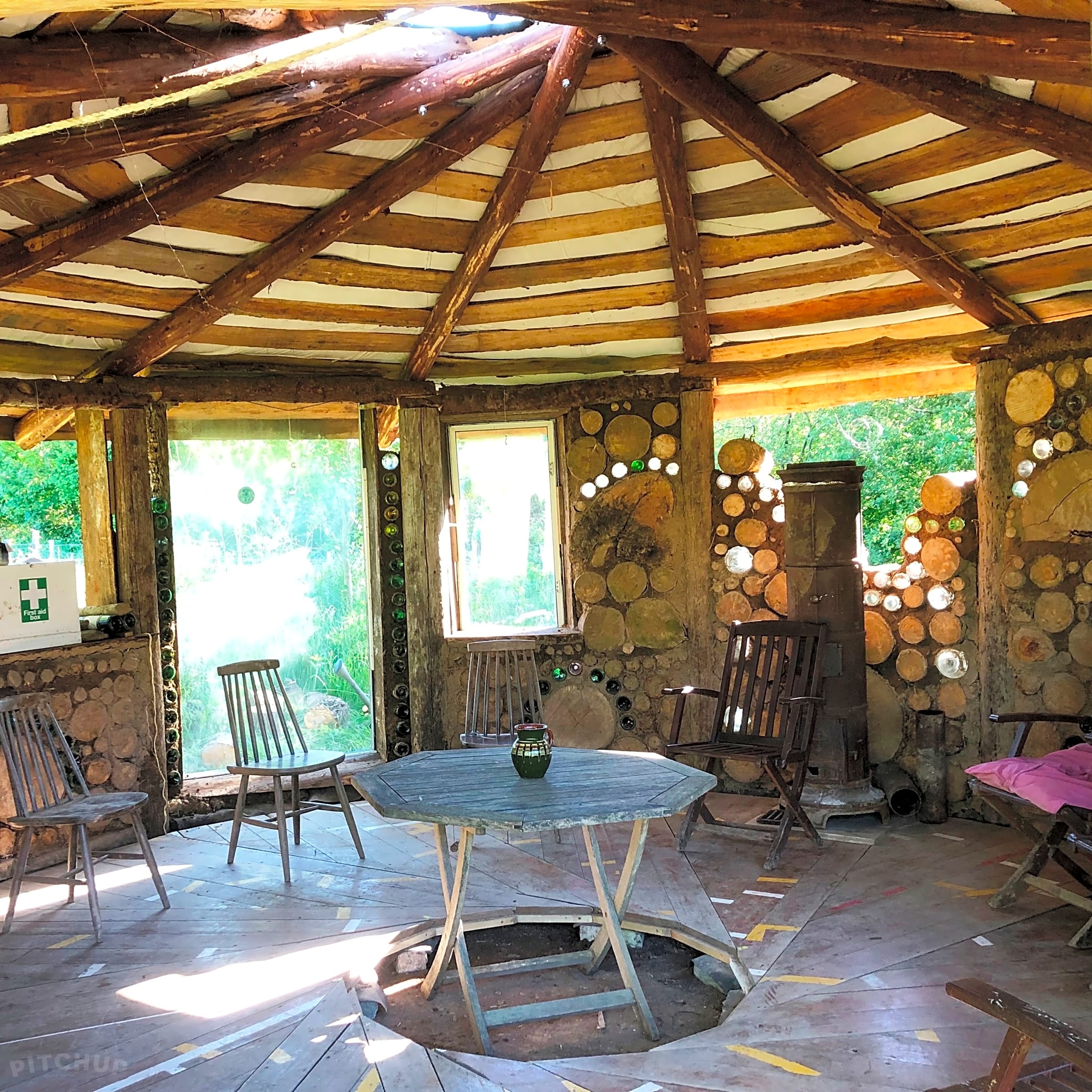 Inside Turf Roof Roundhouse