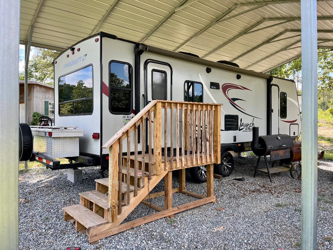 On-site RV Rental furnished and bedding provided