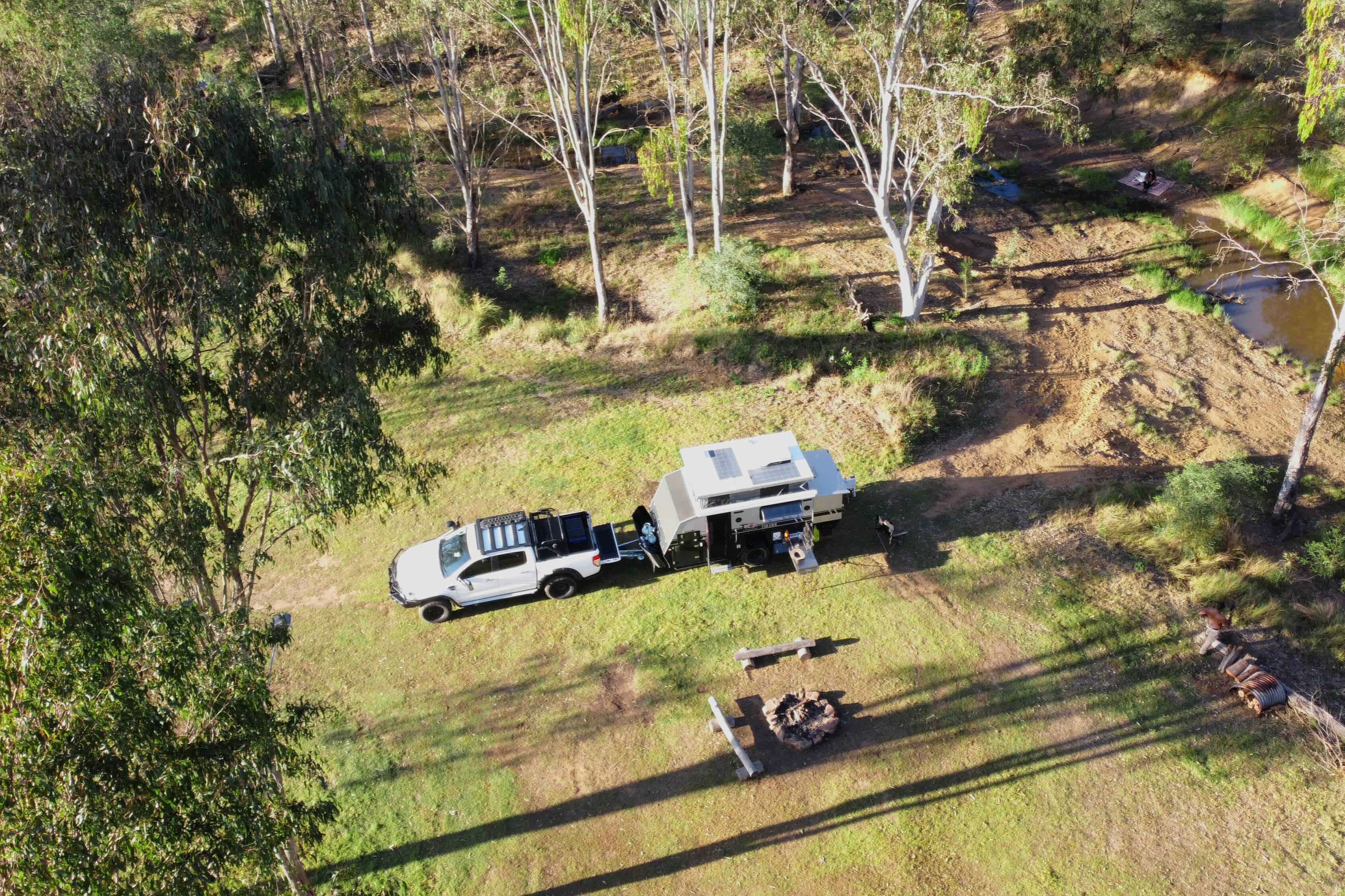 Camping along the banks of Sandy Creek.