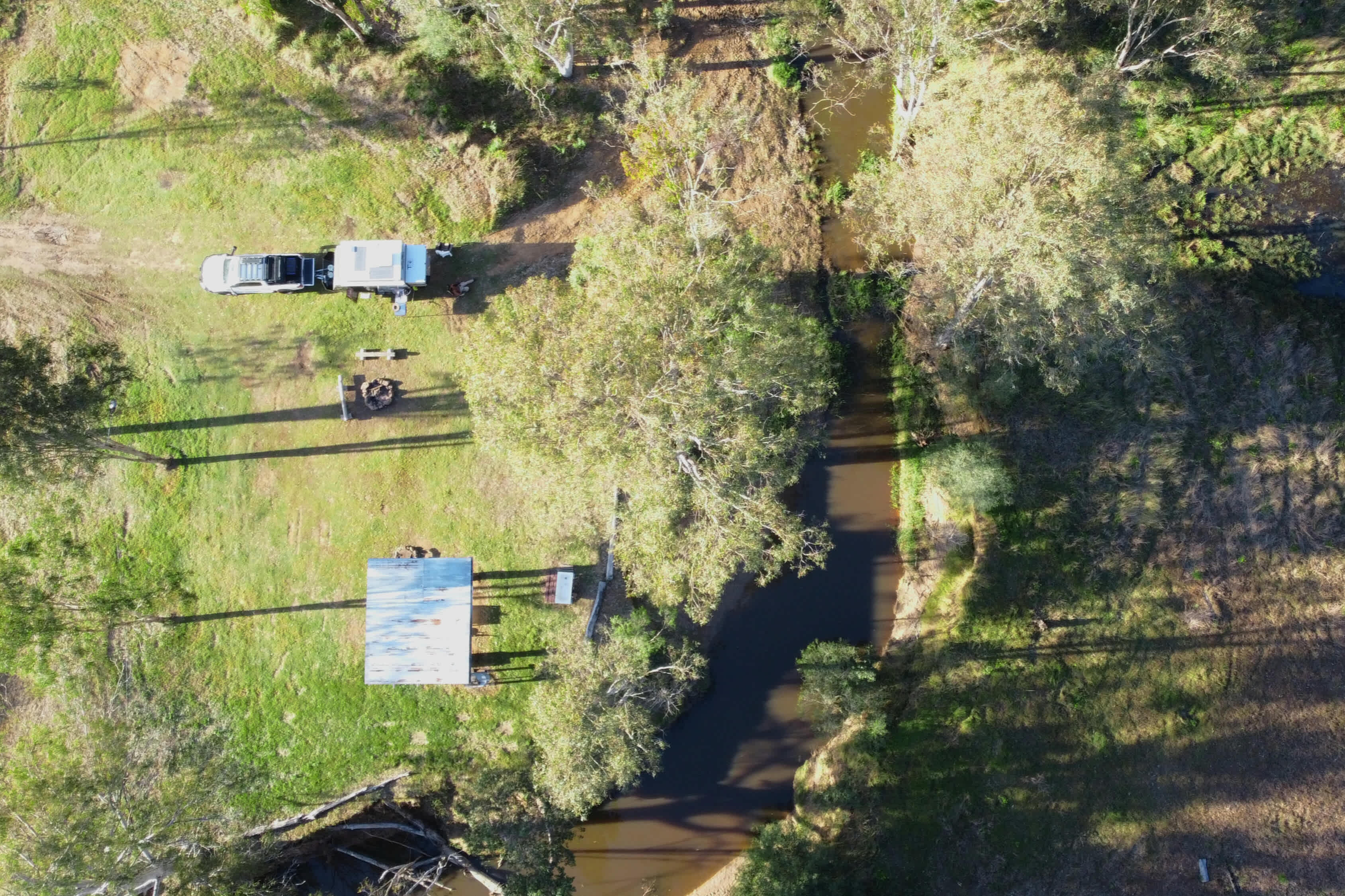 Camping along the banks of Sandy Creek.