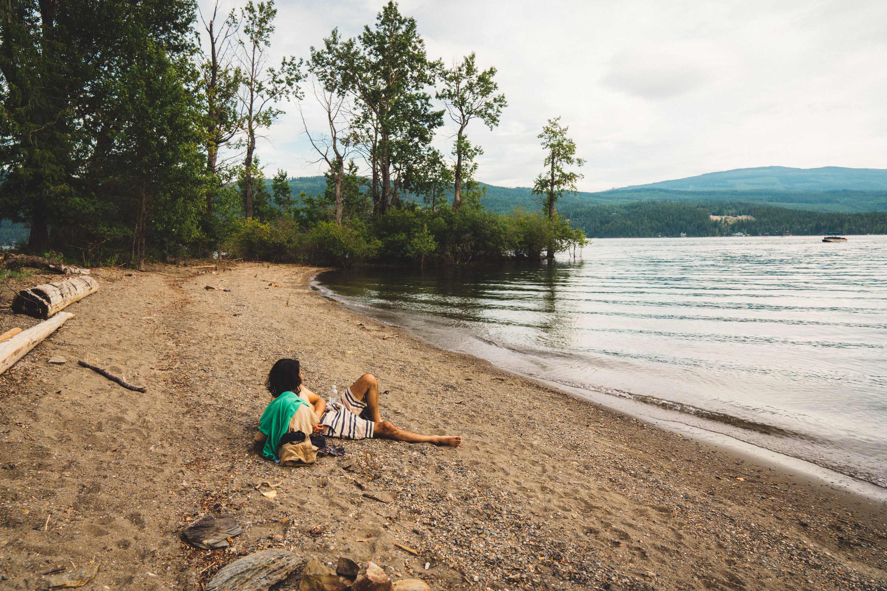Swimming at the semi-private bay on Shuswap Lake.