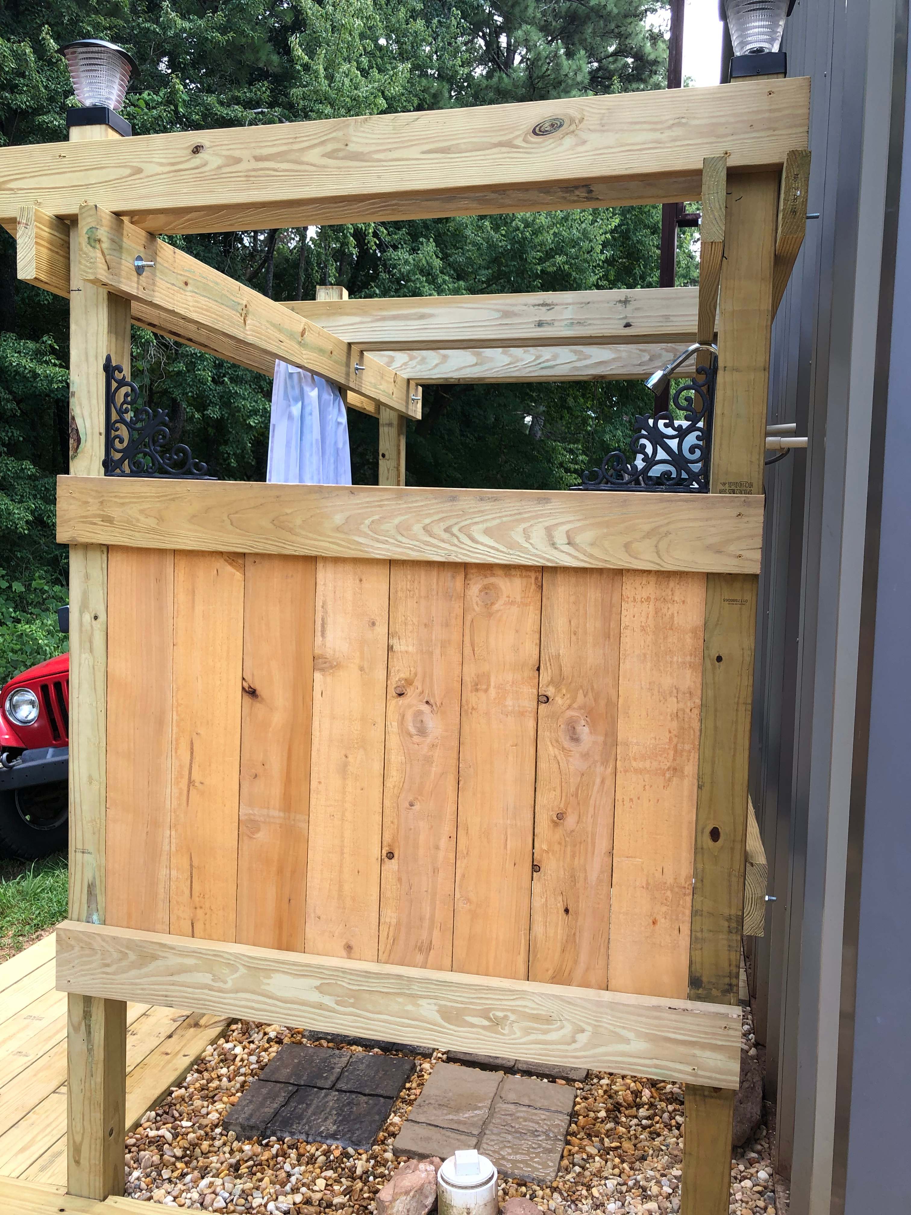 Outdoor shower hot & cold with dressing area 