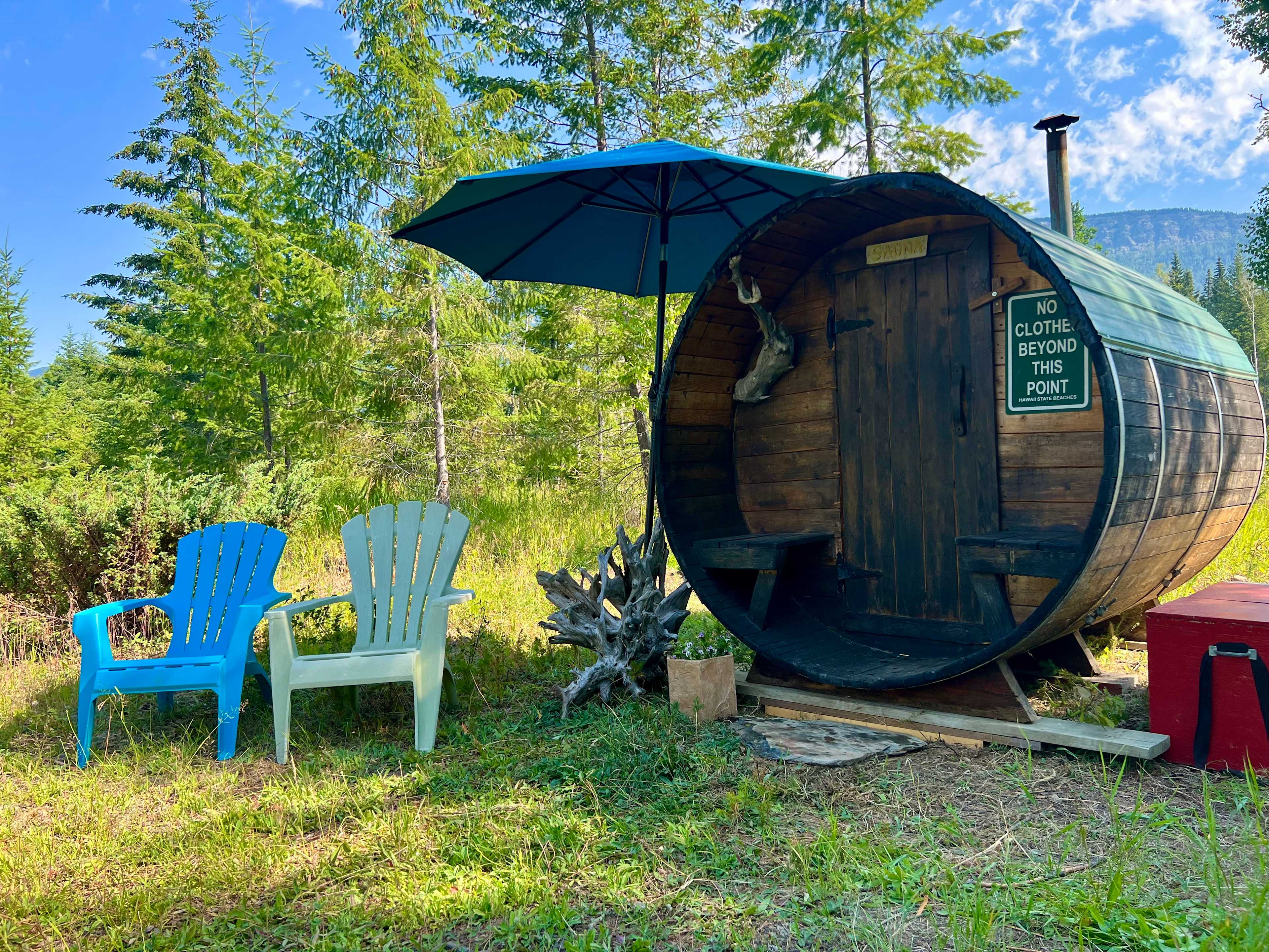 Our 4-person shared wood-fired sauna!