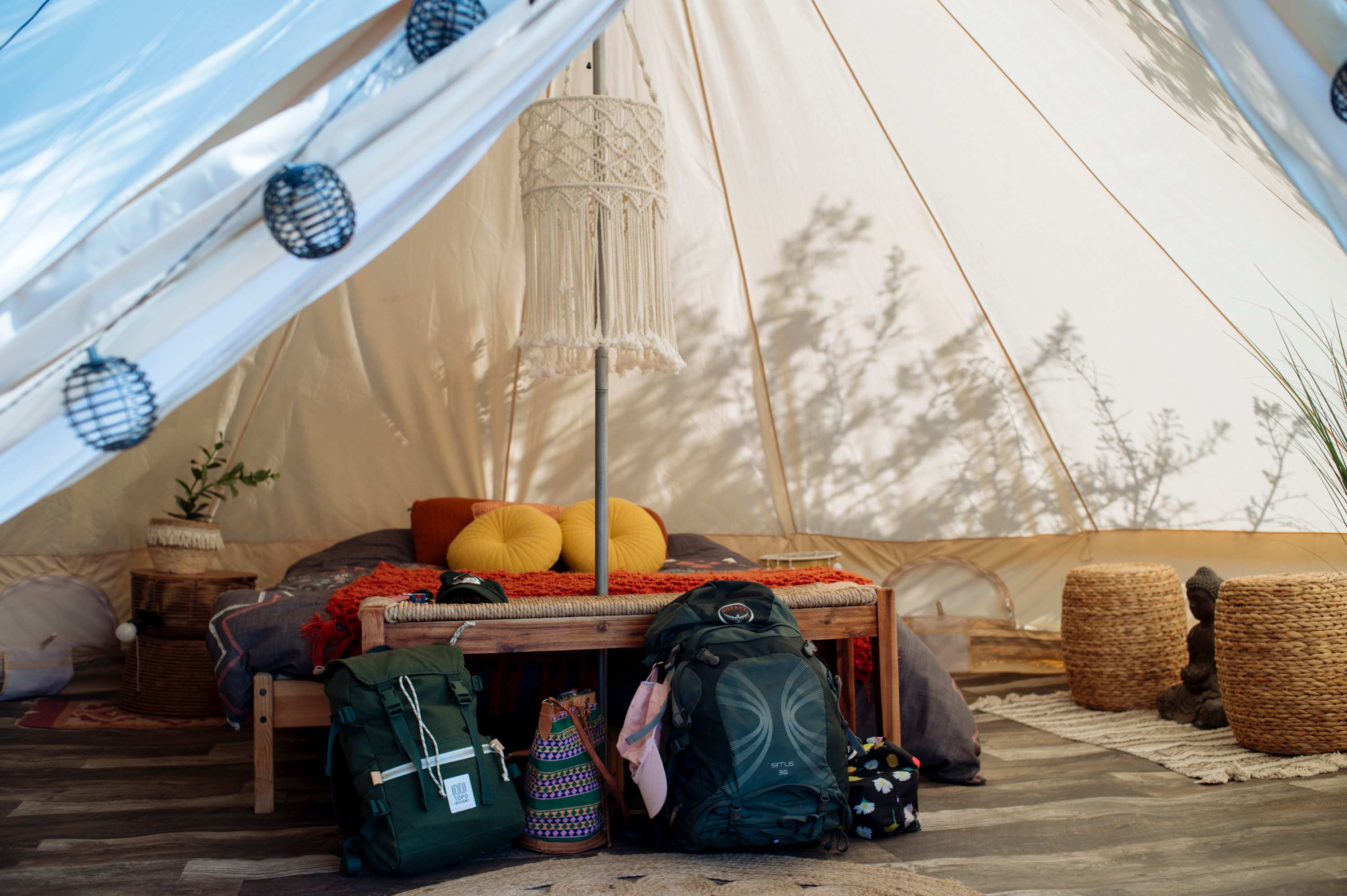 Inside the tent