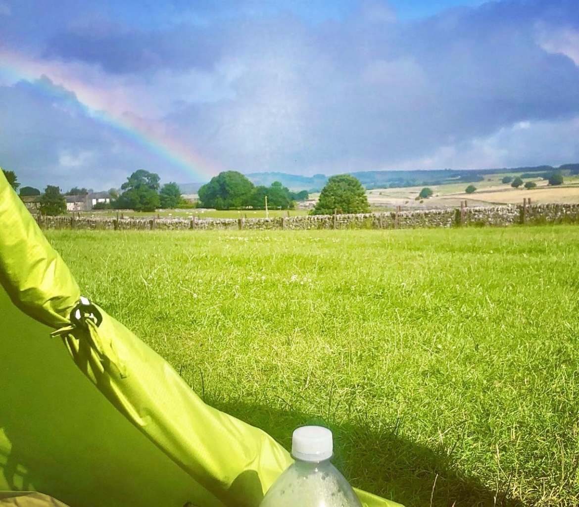 Spot the rainbow from our campsite.