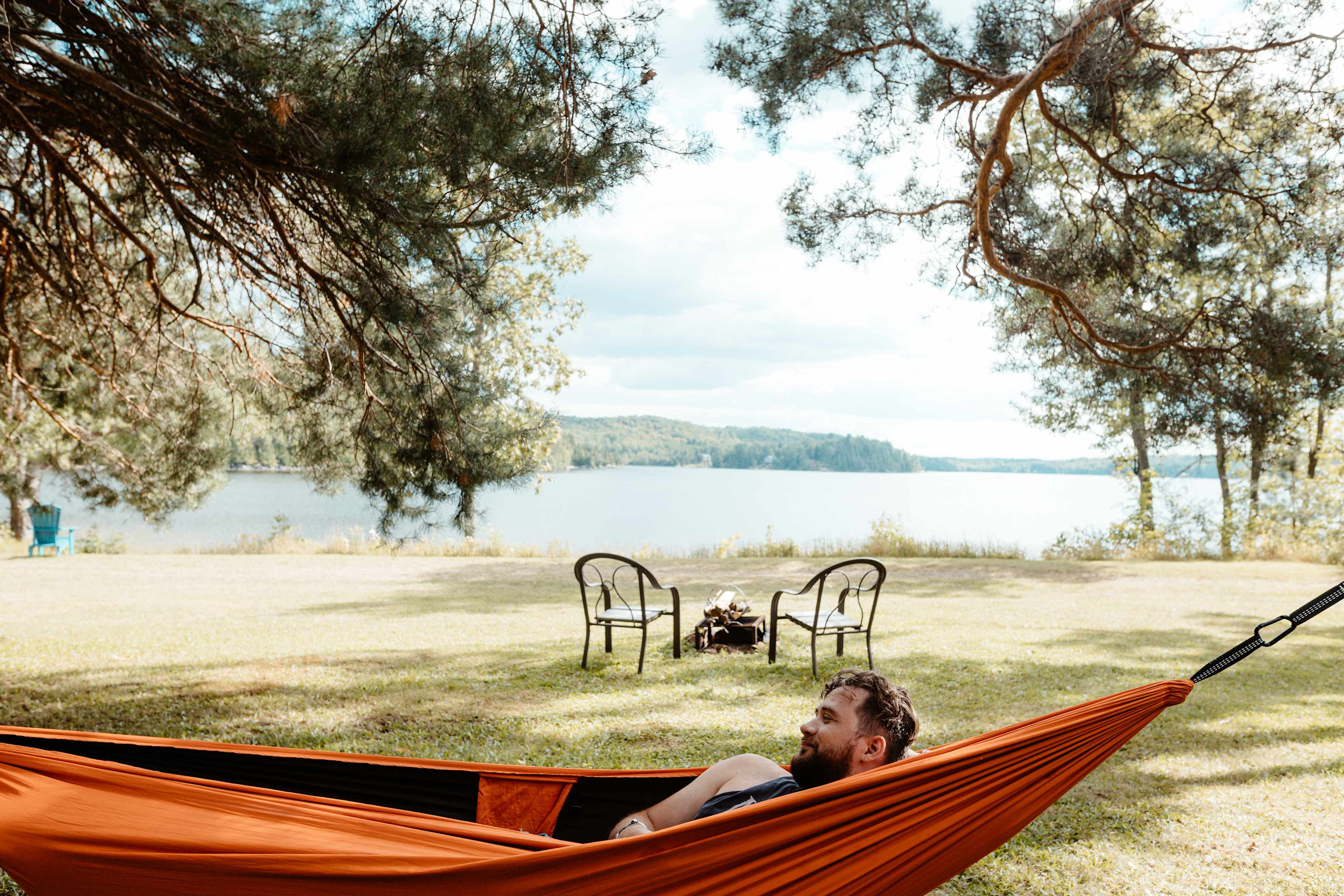 Relaxing at the camp