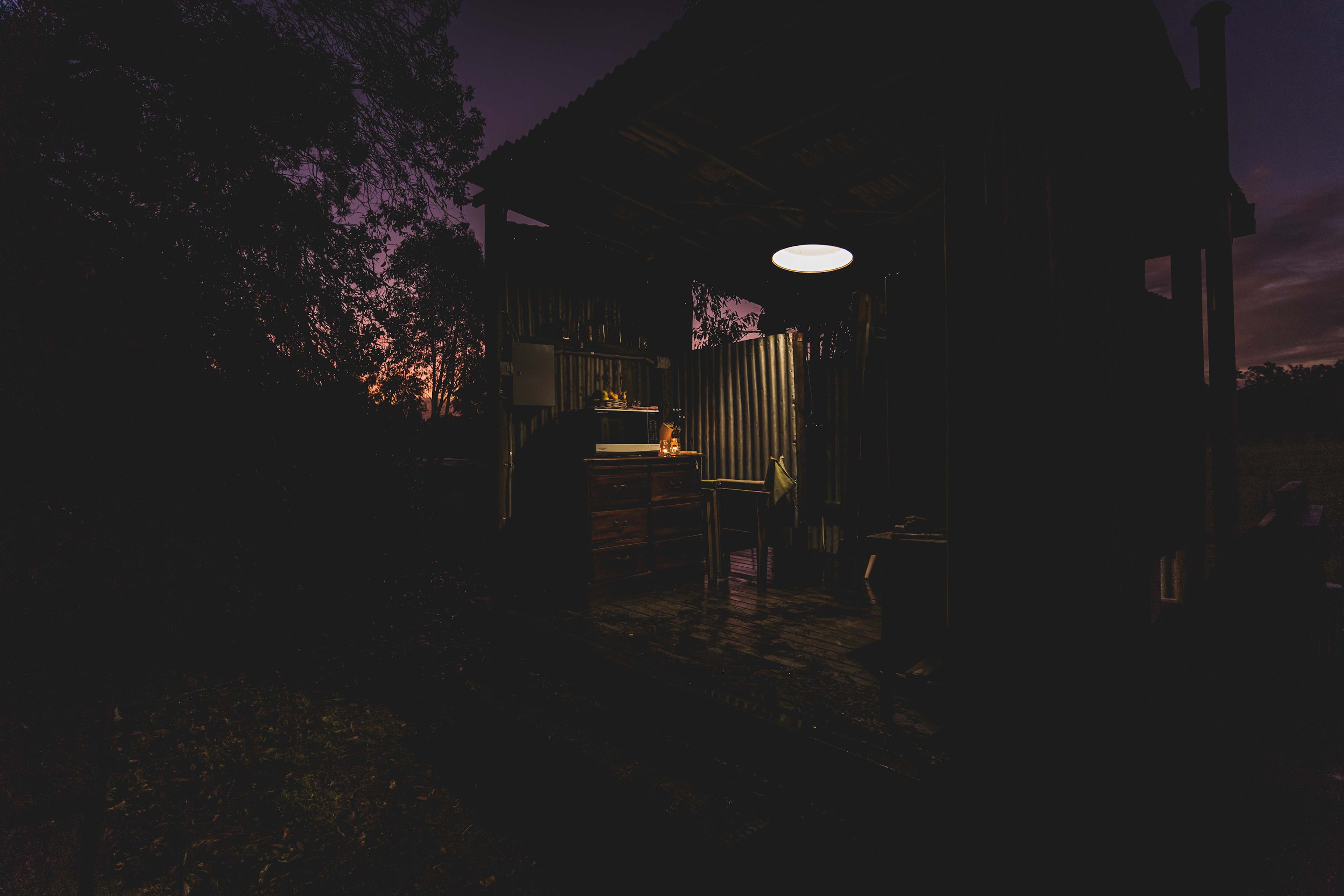 Campsite at dusk 