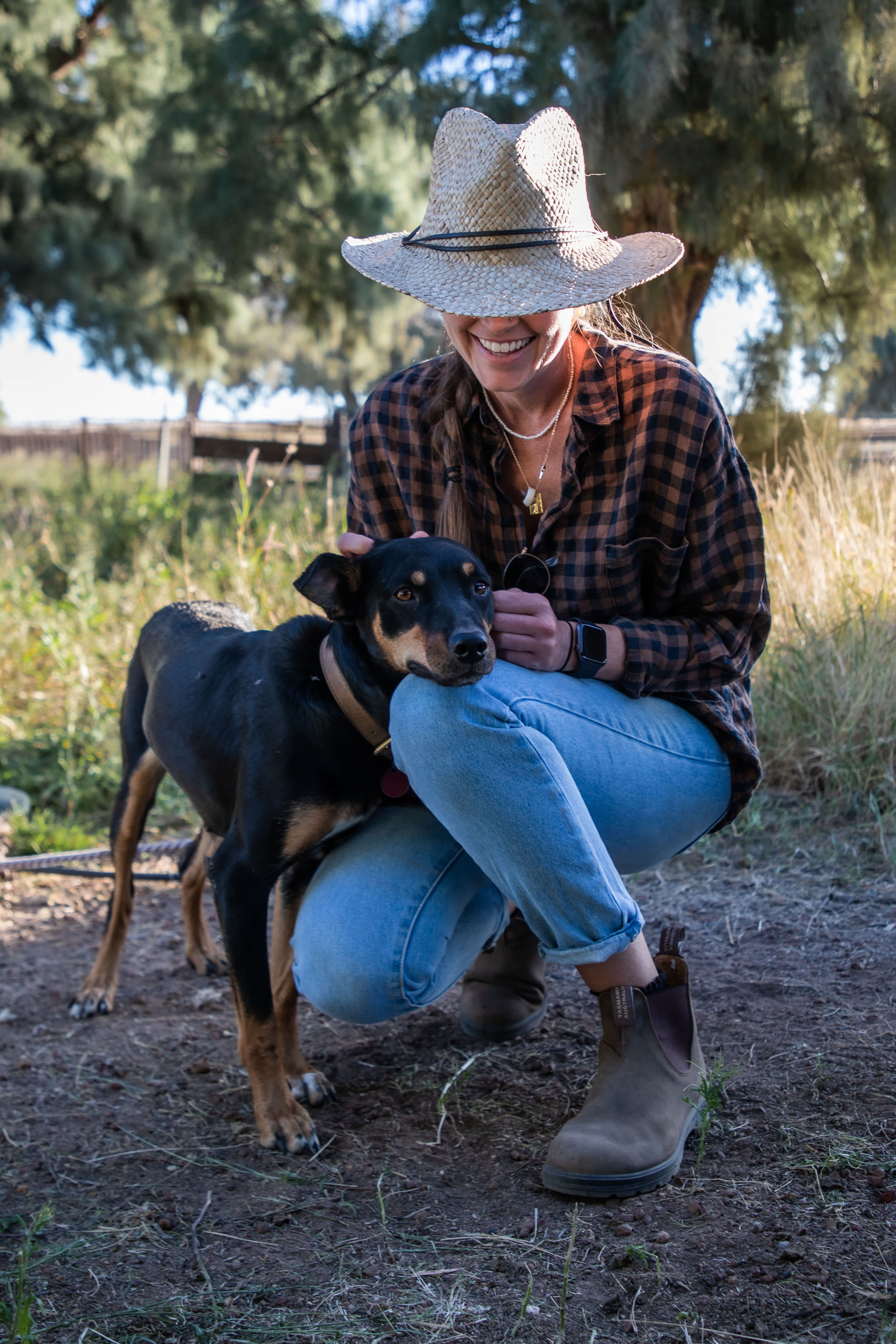 Make friends with the farm pups.