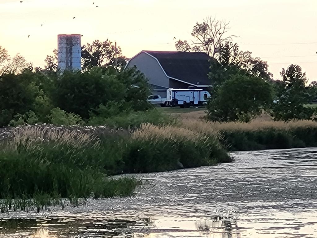View of camper pad from the pond