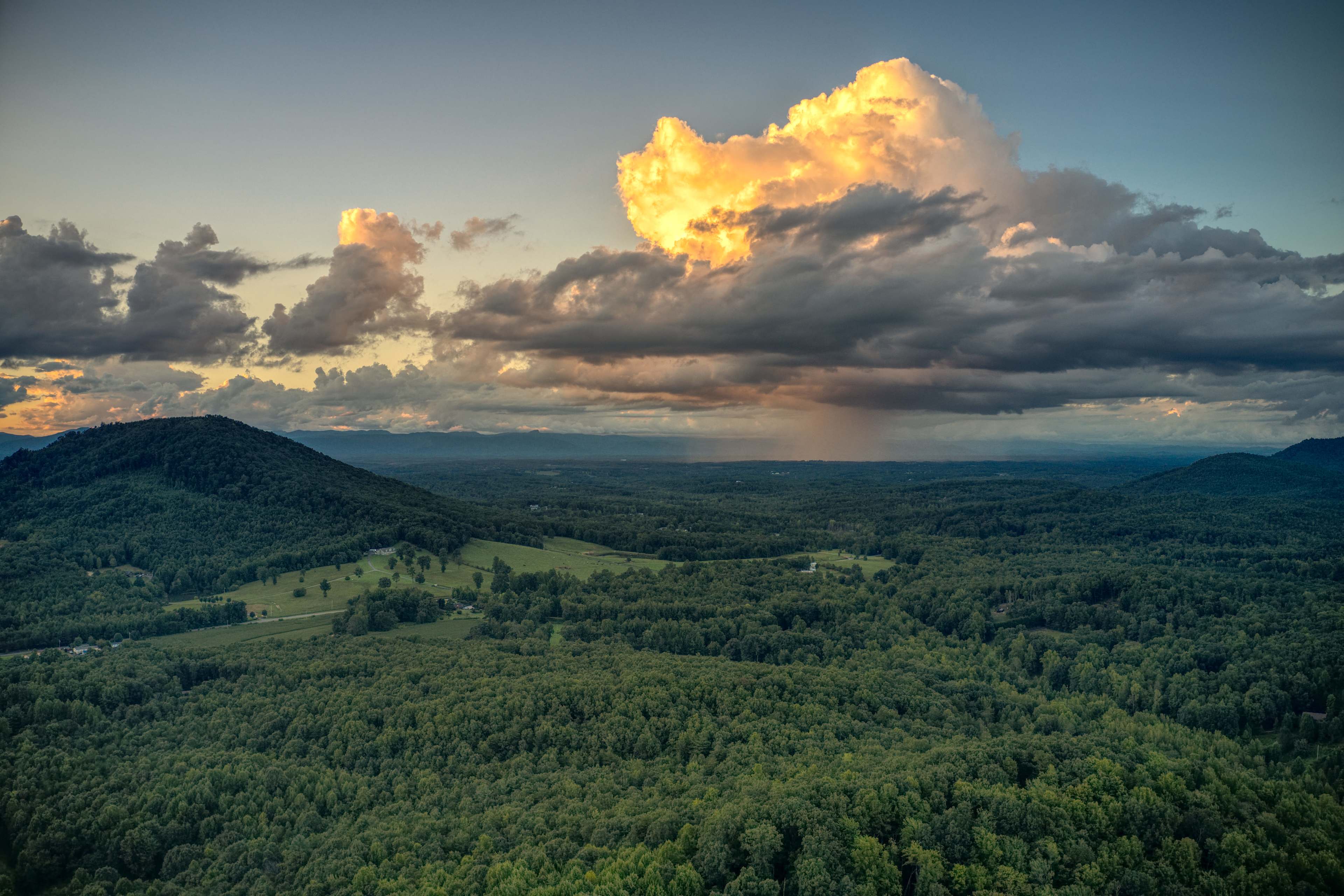 North view, thunderstorm over the Catawba Valley.