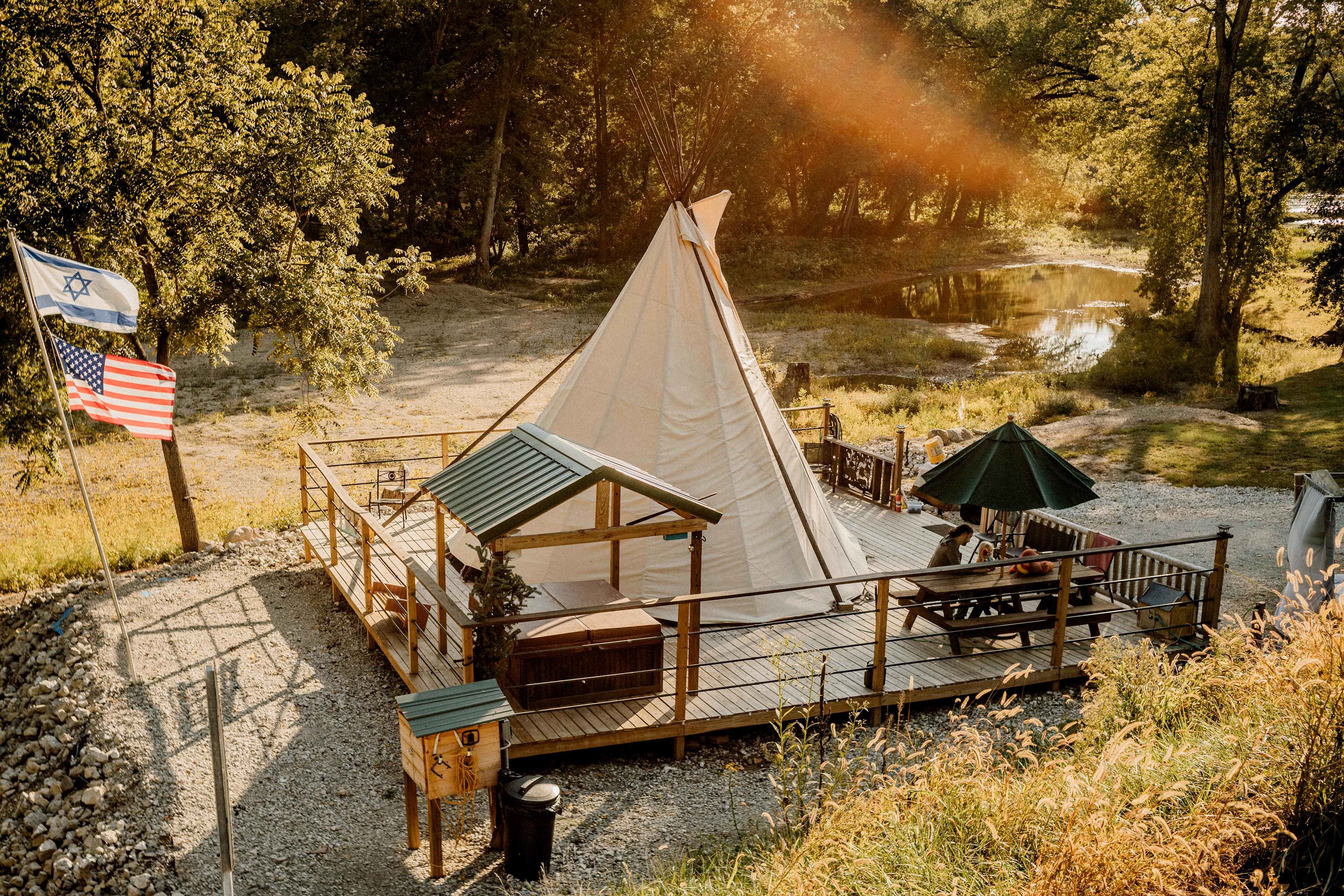 The tent along from above
