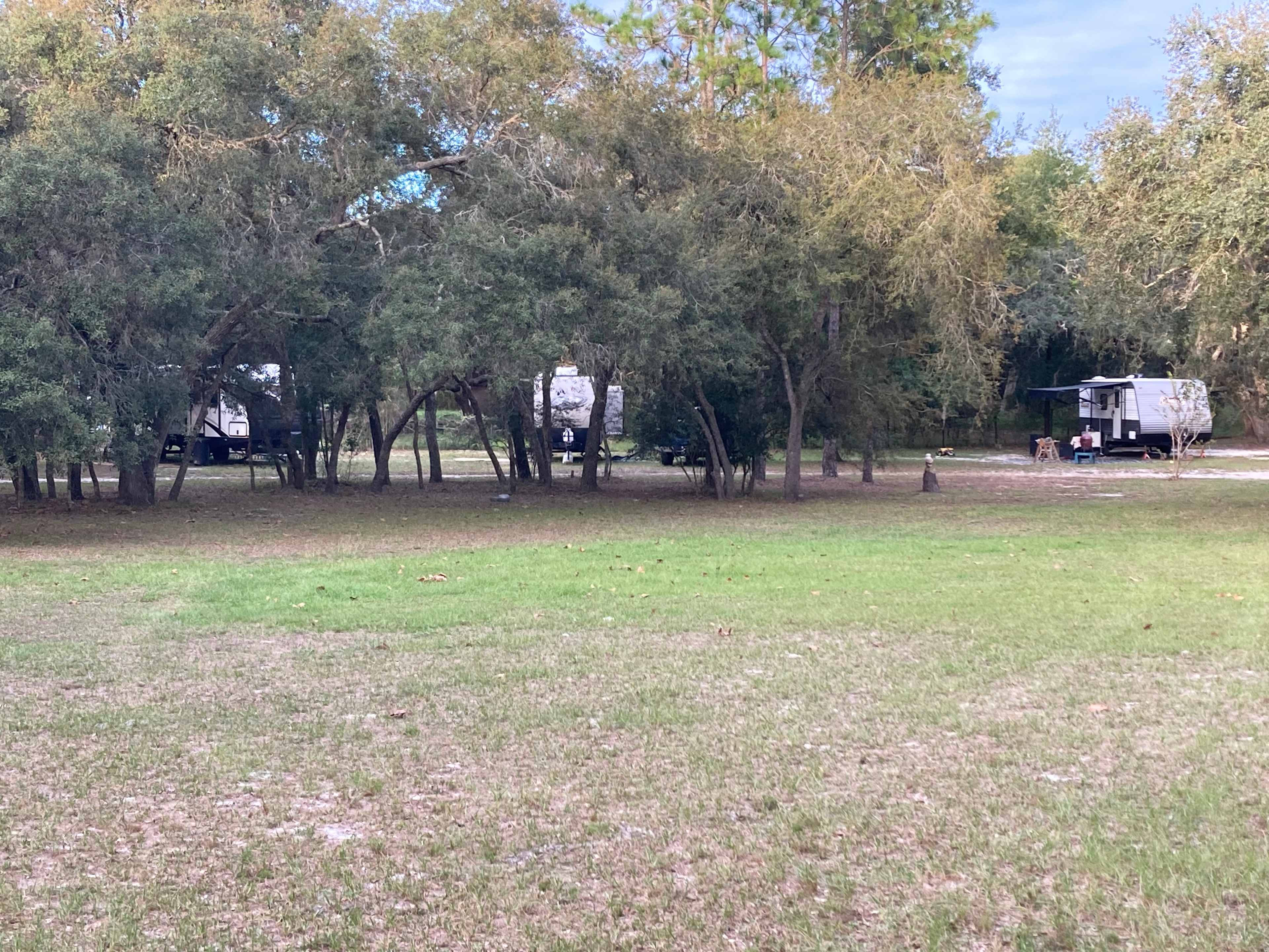 In this photo, you can see all three campsites.  From left to right, we call them sites A, B, and C.
