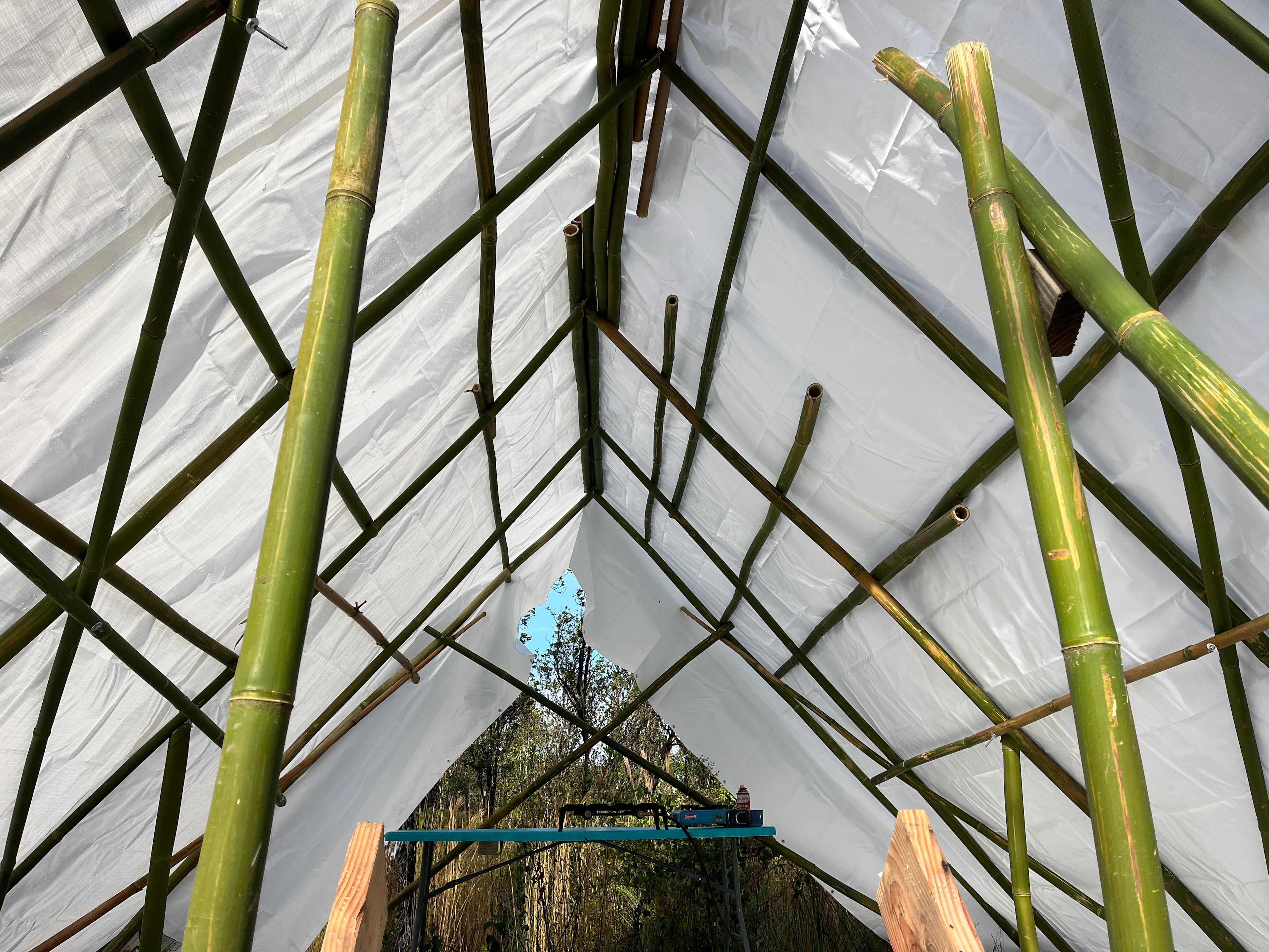 Tent camping on a 16 by 16