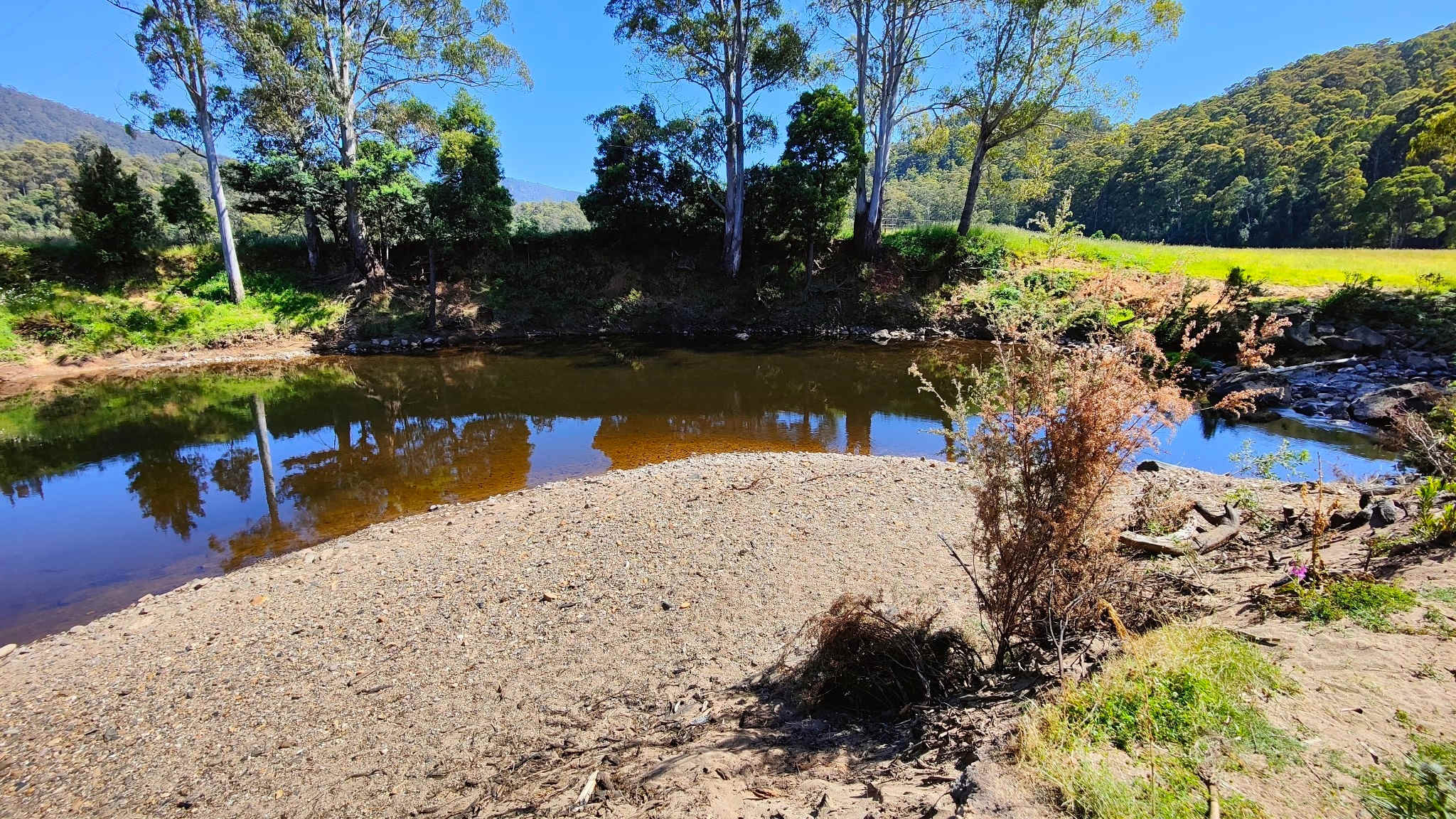 Riverbend swimming beside campsite's
