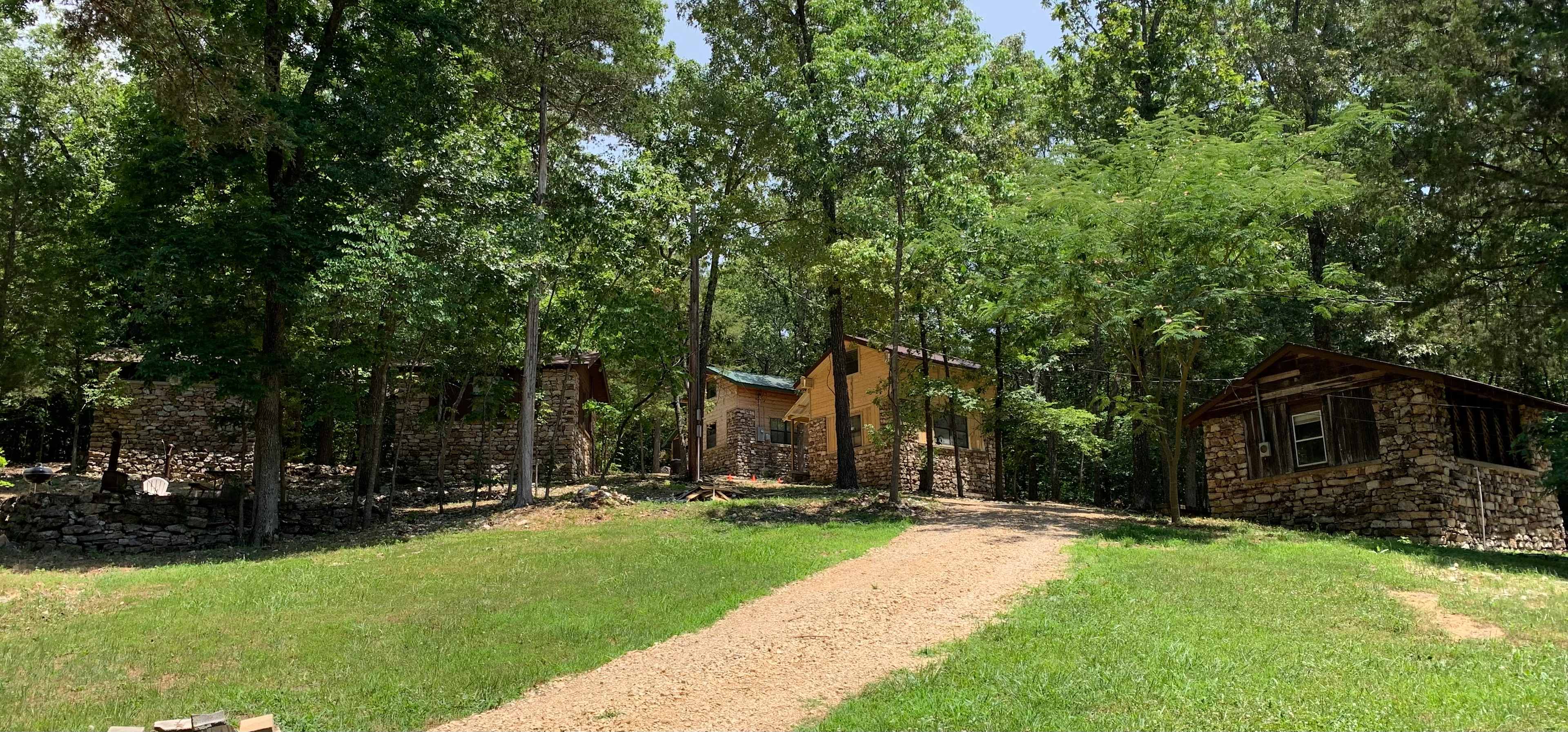 This wooded hillside is home to four stone cabins that were built in the 1940s for Camp Miramichee. Three of these are available here on Hipcamp.