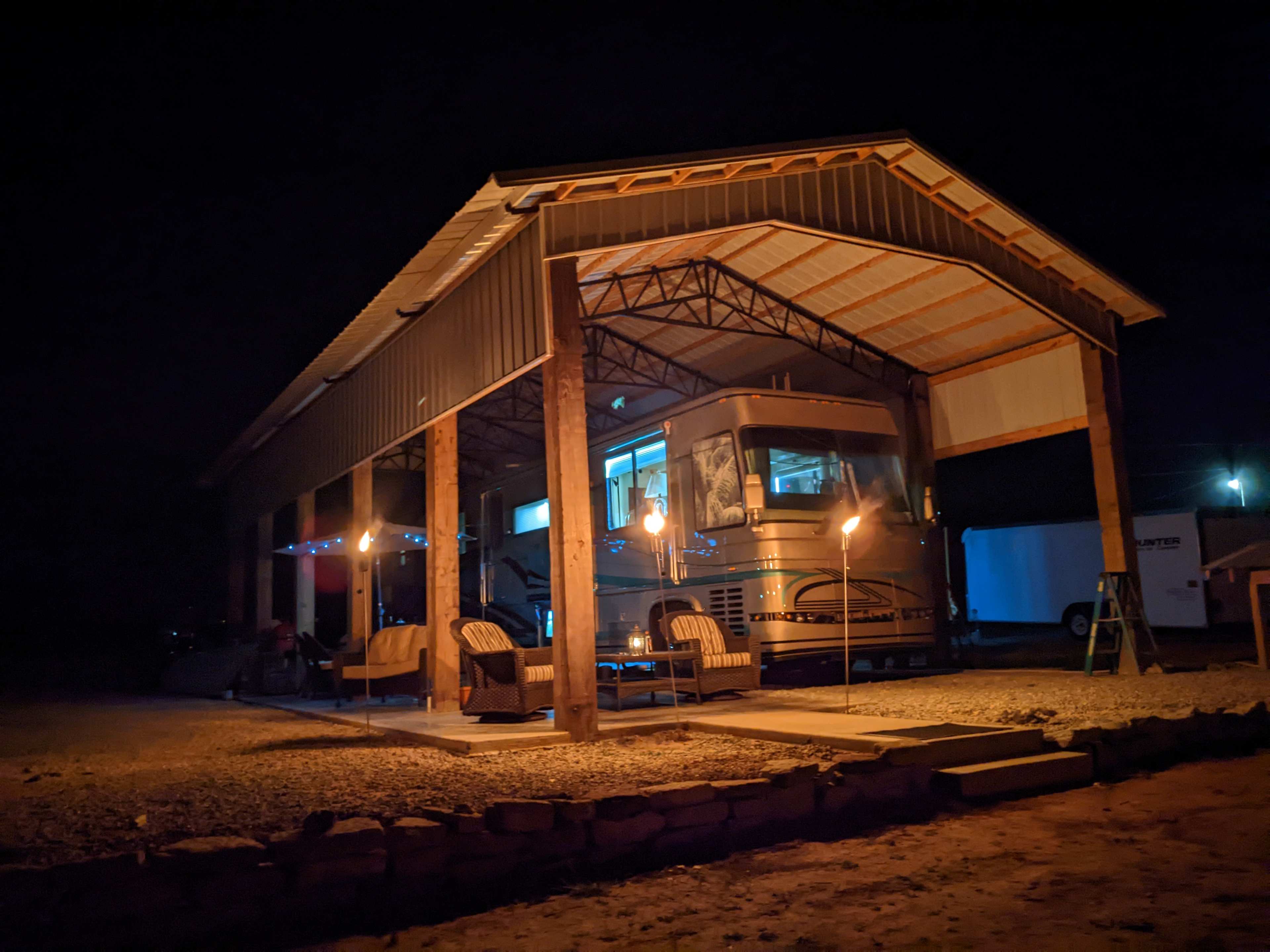 Finished pole barn with concrete patio, Site#1