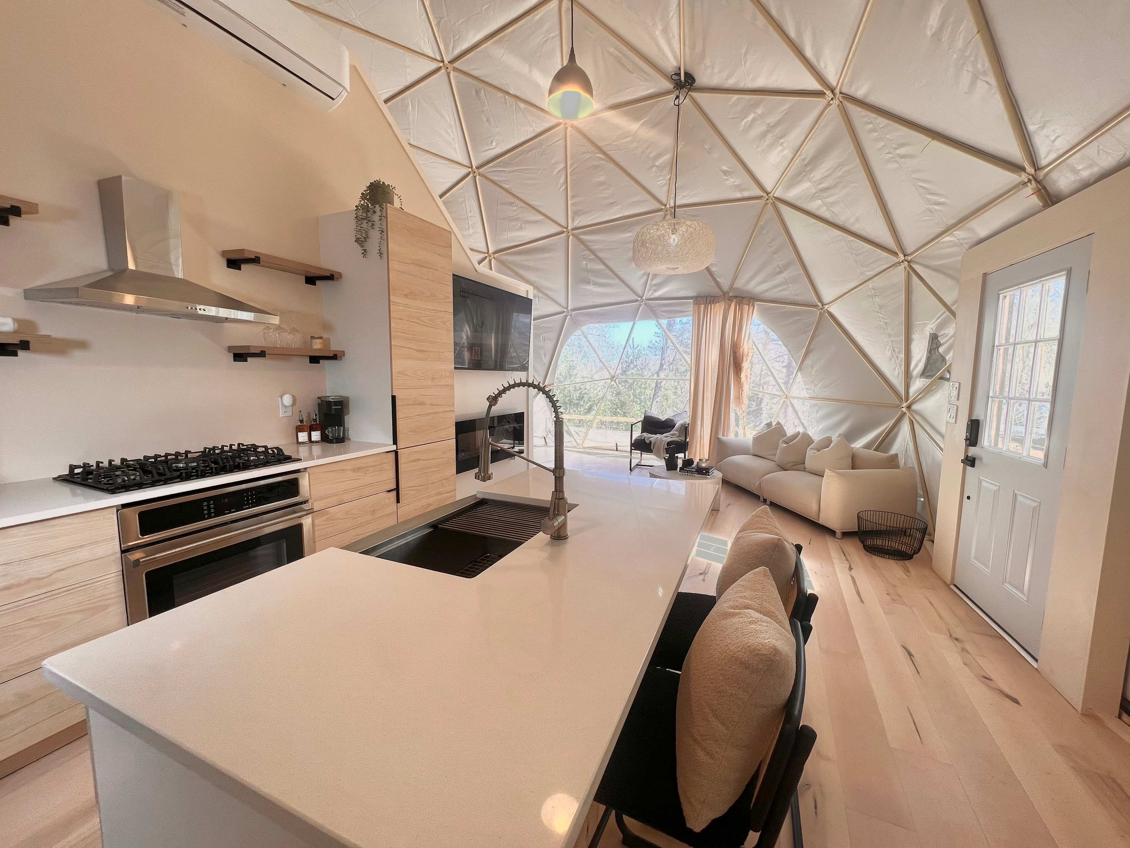 Luxe Glamping Dome HotTub Mvie Thtr