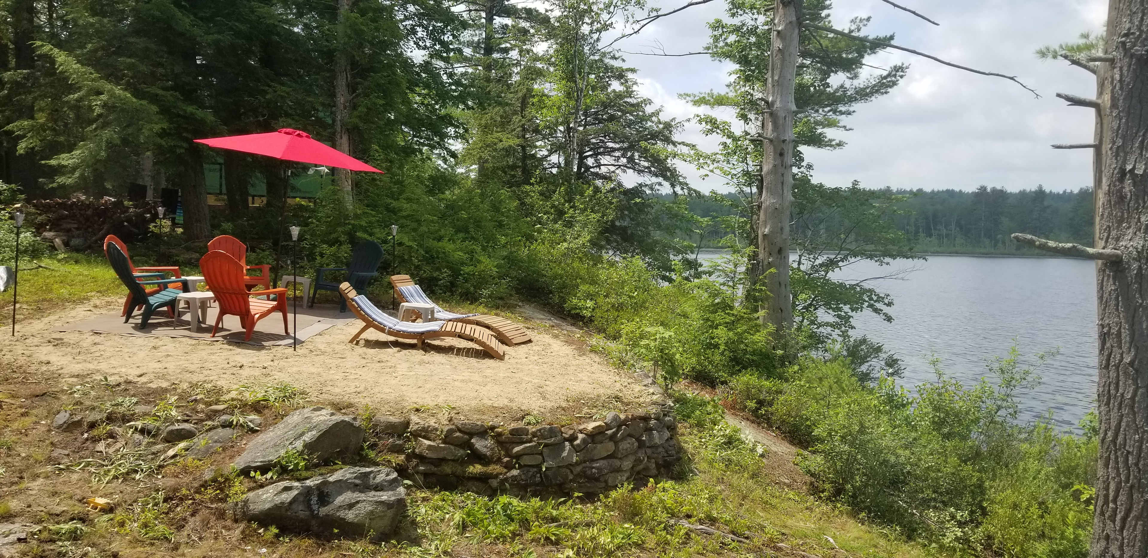 Small sandy area to relax and enjoy the view