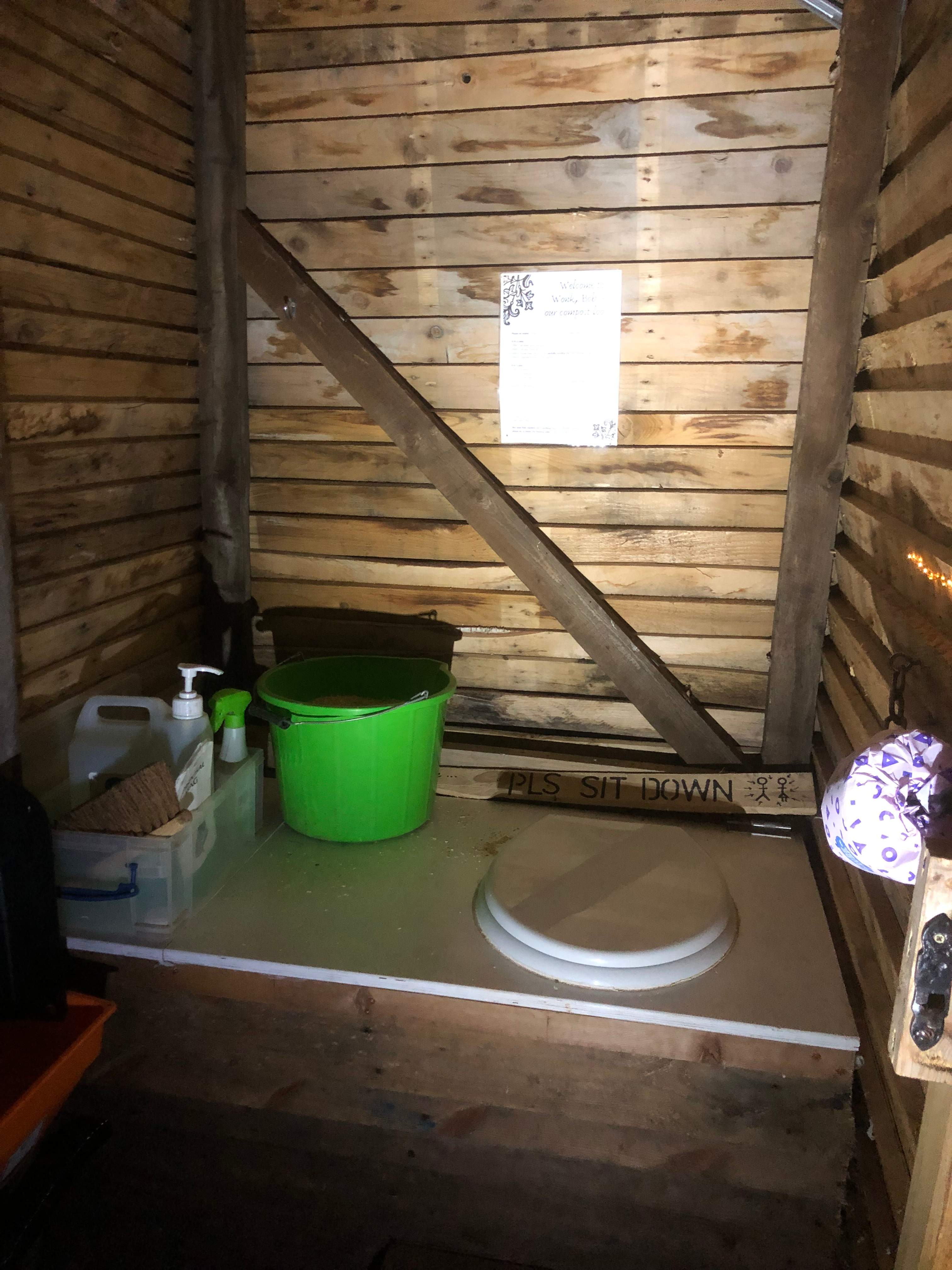 Eco toilet in field