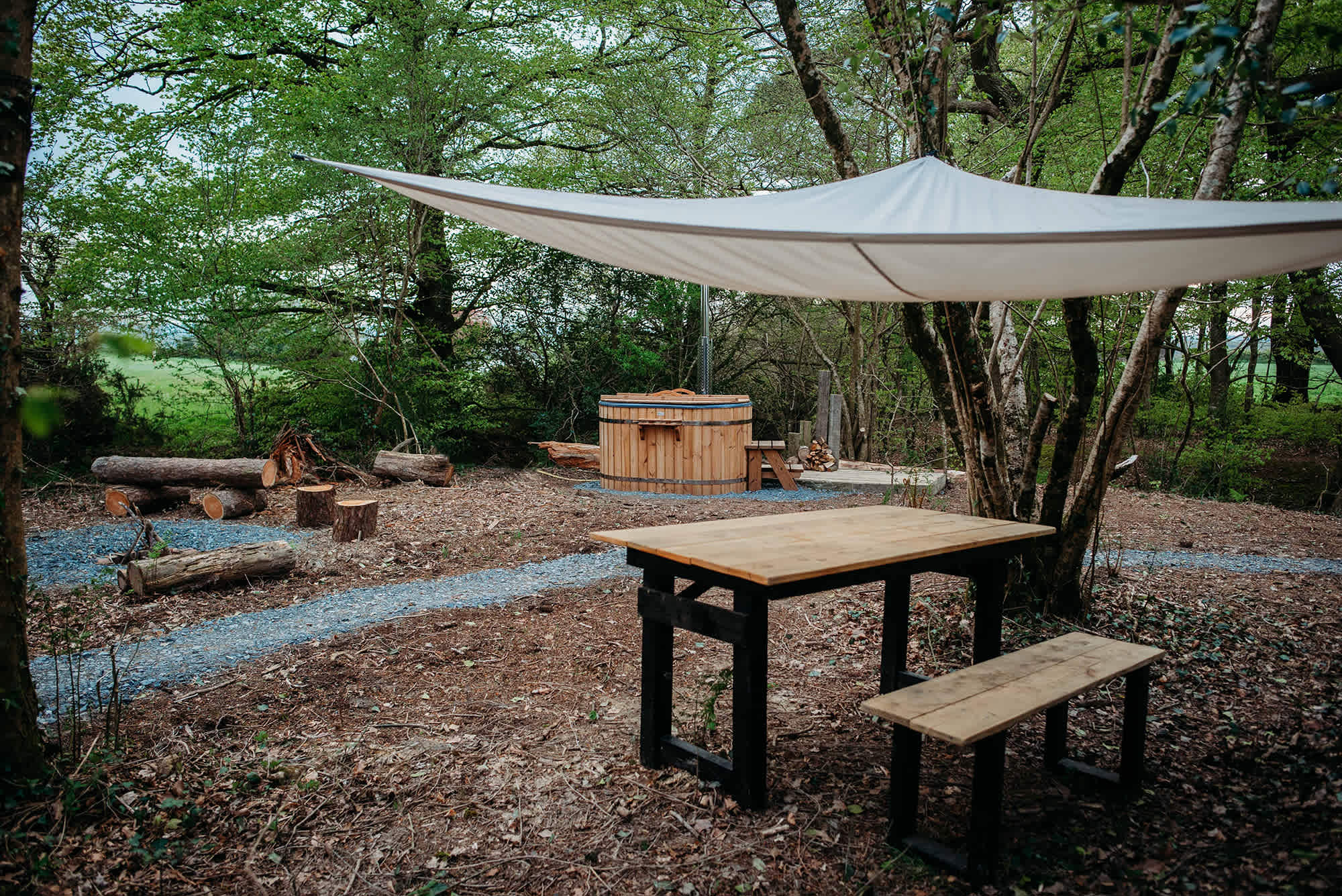 Private woodland in a shepherds hut