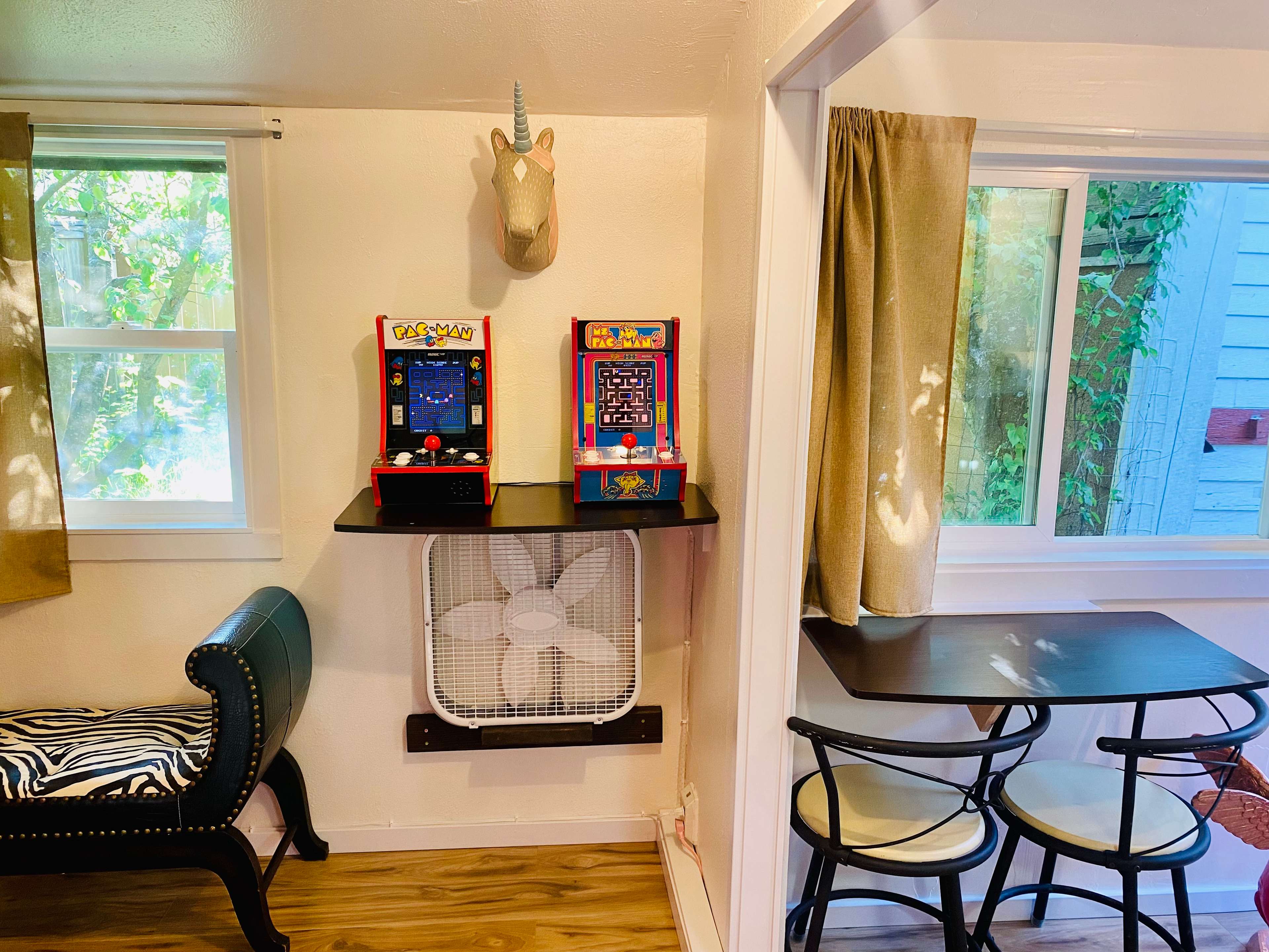 The space stays fairly cool, but a fan is provided if you need.