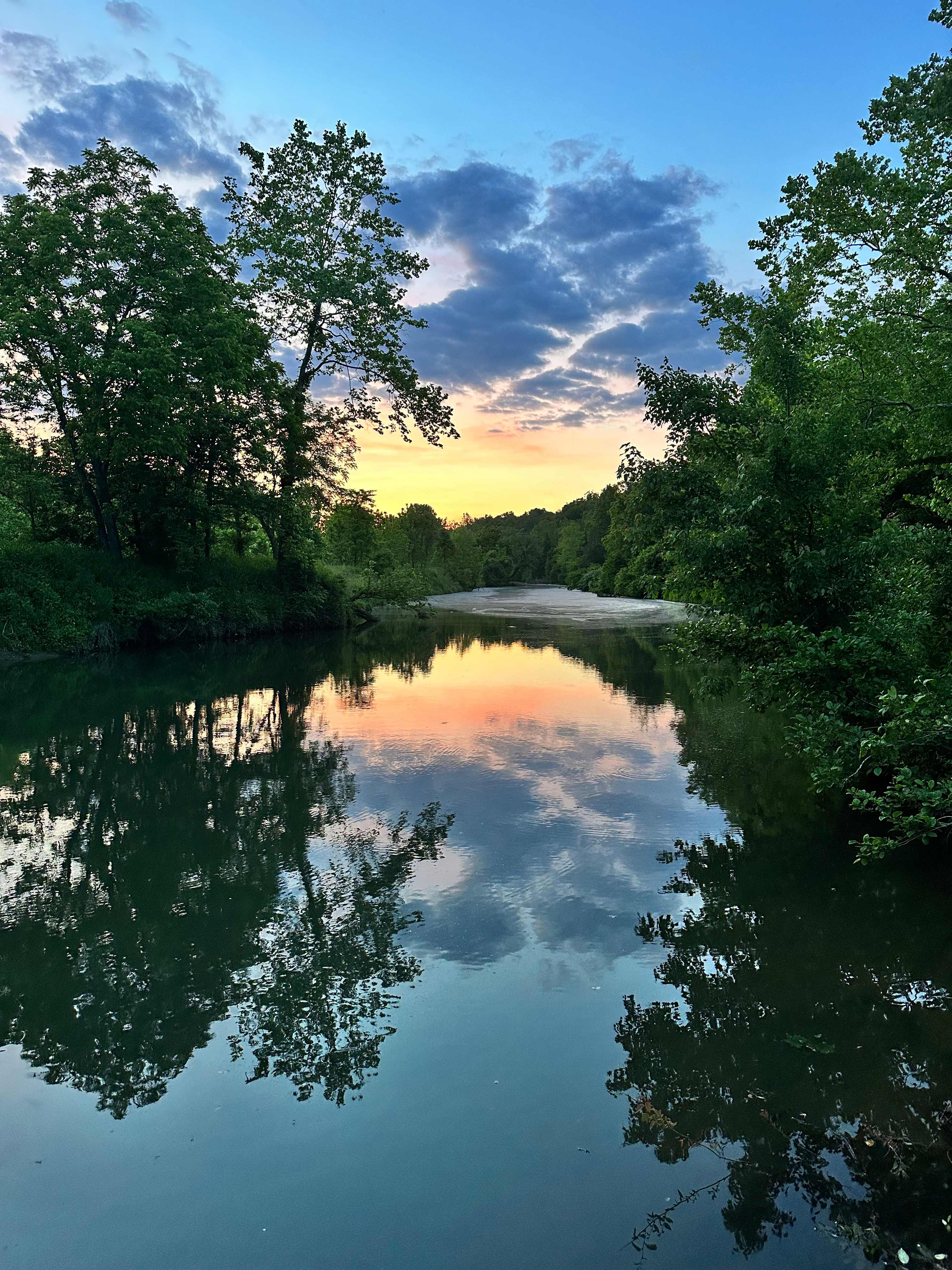 View from the dock at sunset. 