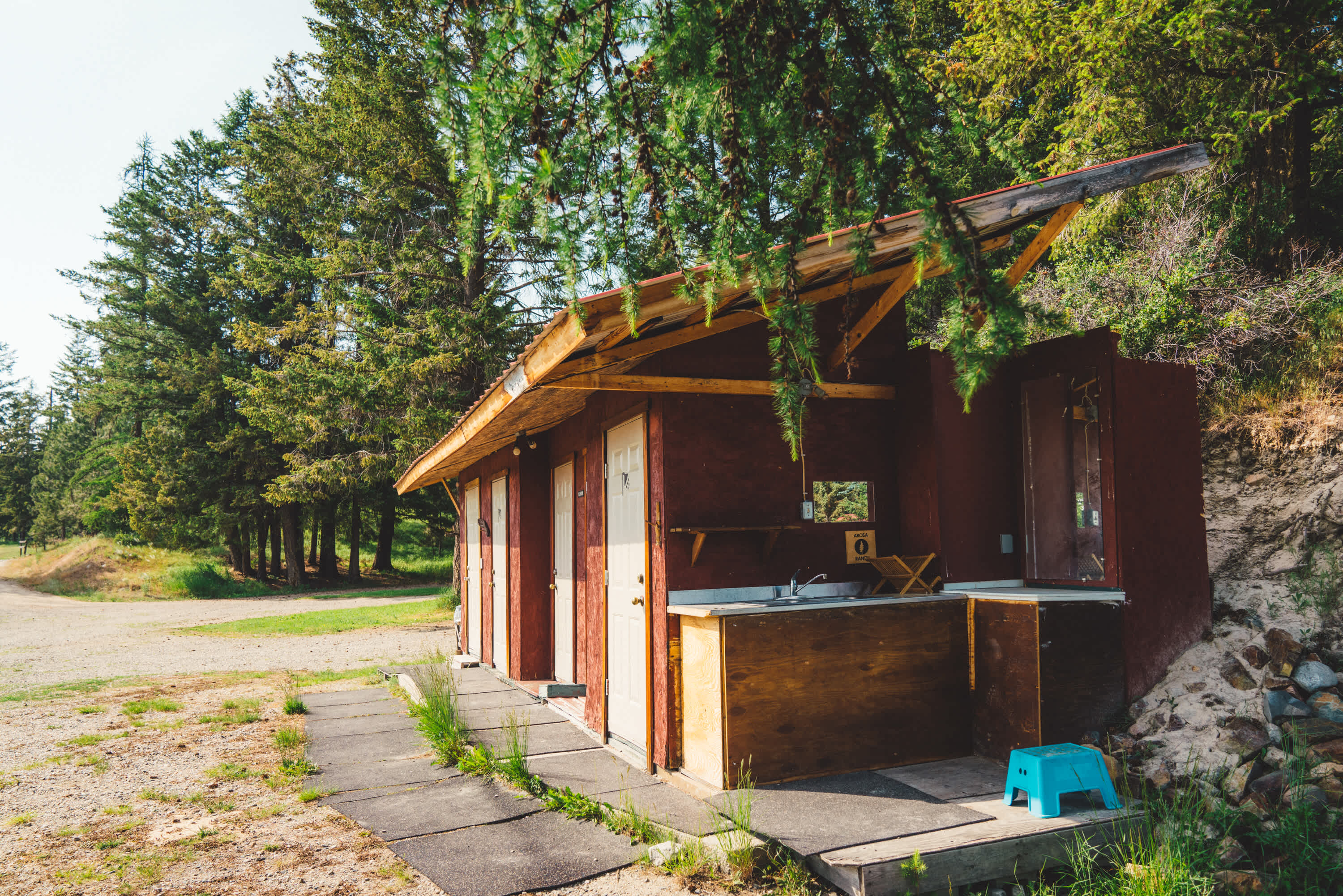 The shower/washroom building.