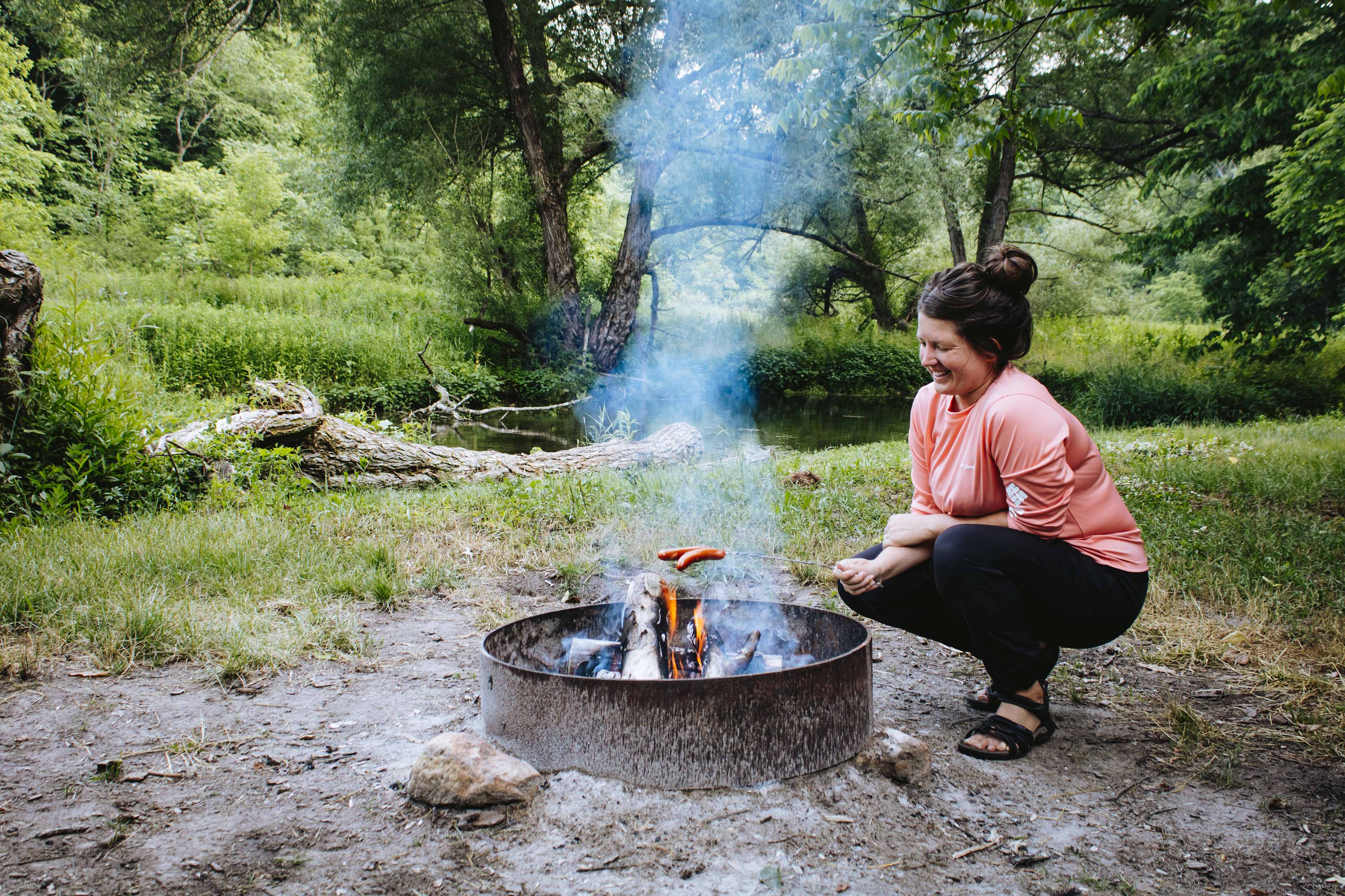 Made a very fancy campfire meal…hotdogs and Easy Mac! 
