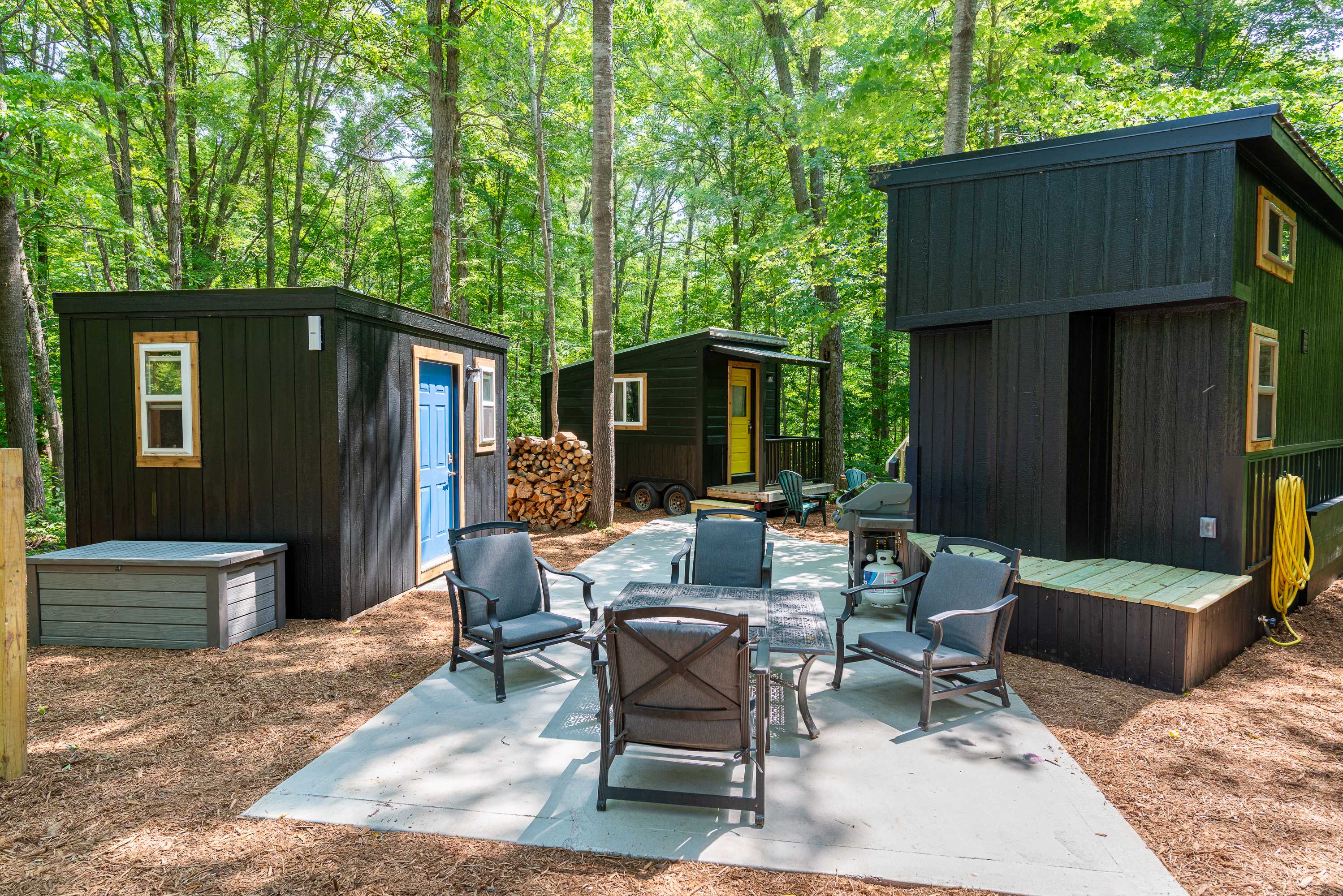 Tiny Home, Bungalow and Pumphouse. You get use of the entire property during your stay. 